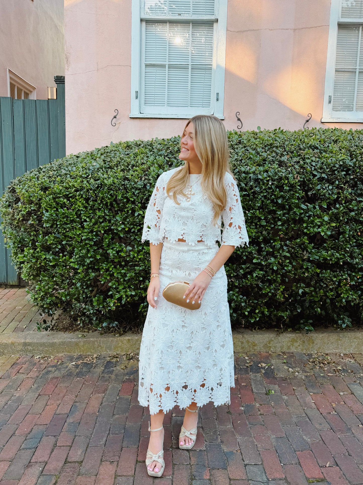 Charleston Girl Set in White