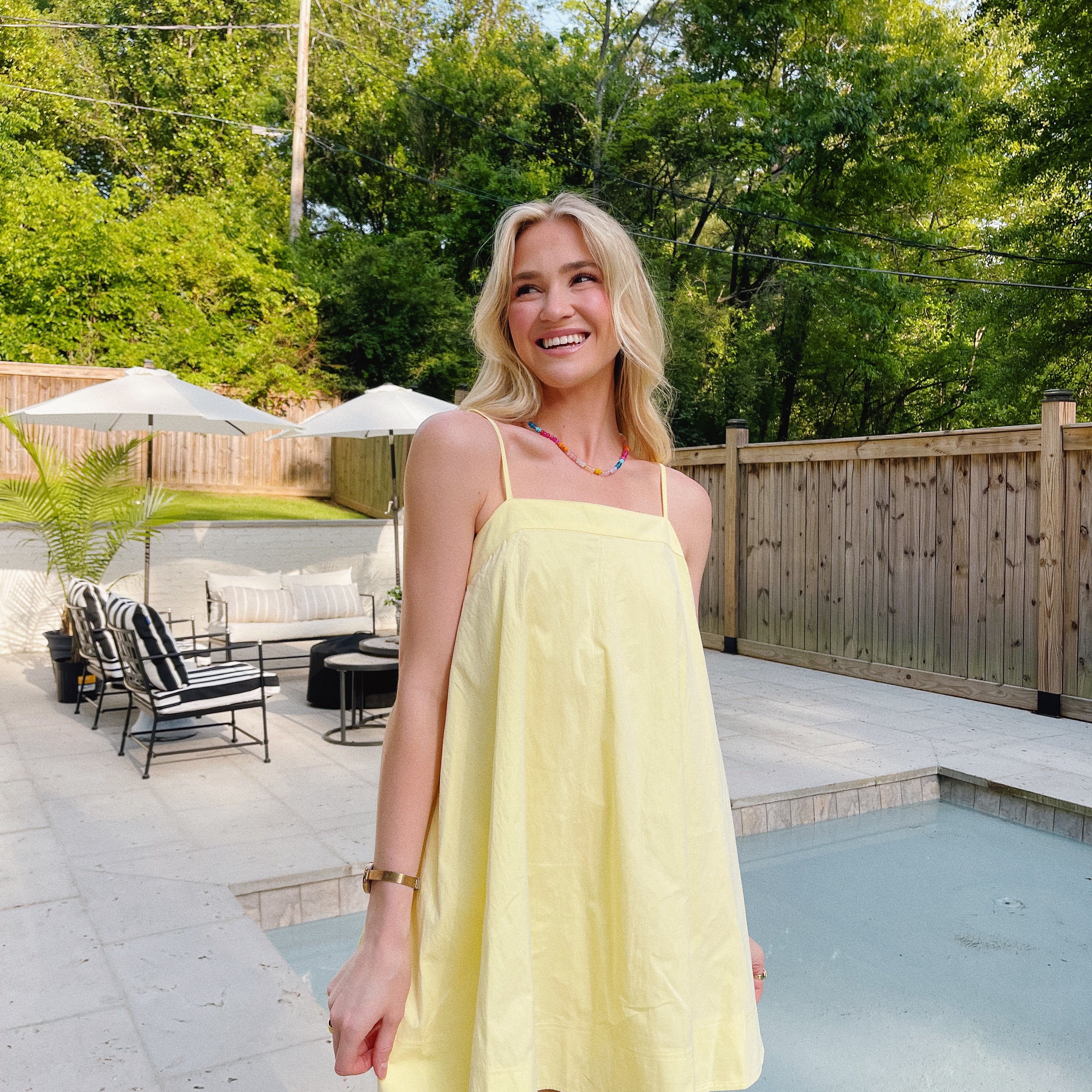Emmie Stitch Mini Dress Lemon