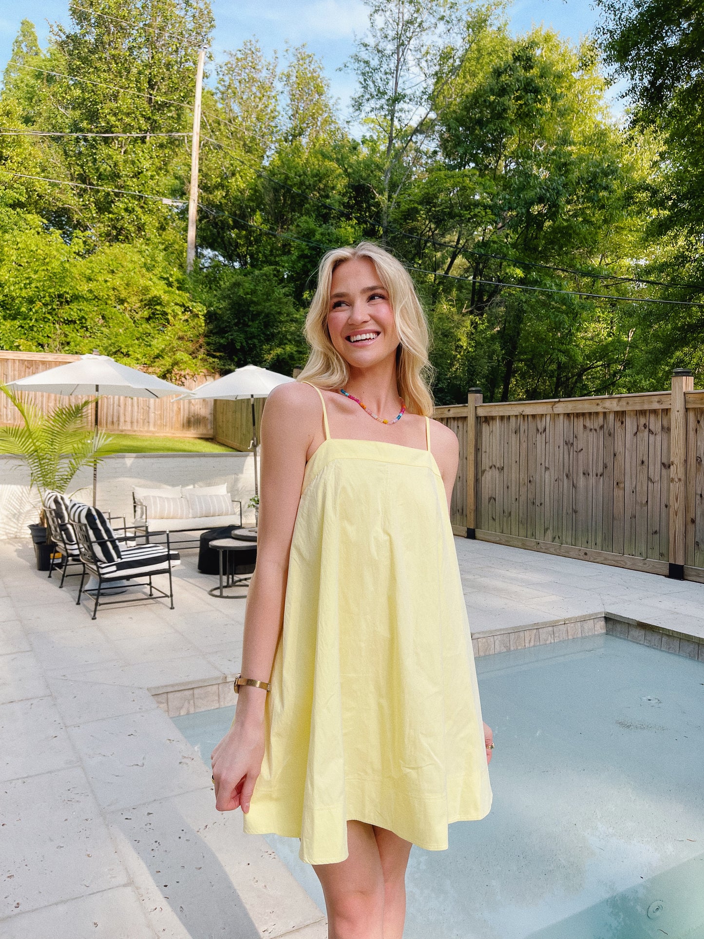 Emmie Stitch Mini Dress Lemon