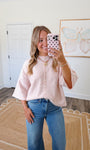 Oatmeal Pink Soft Knit Cardigan