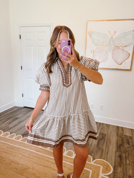 Chestnut Striped Dress