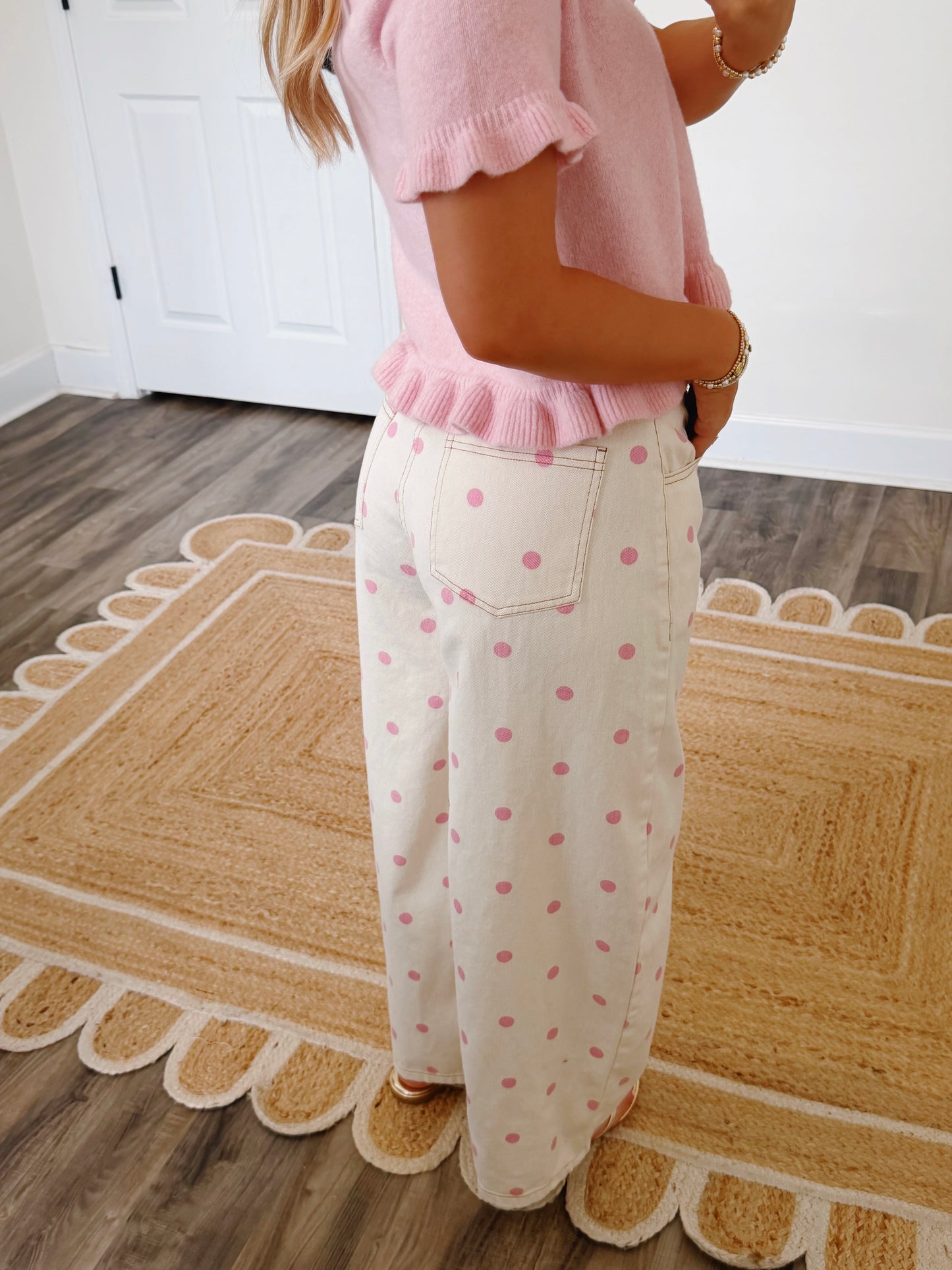 Pink Dottie Barrel Jeans