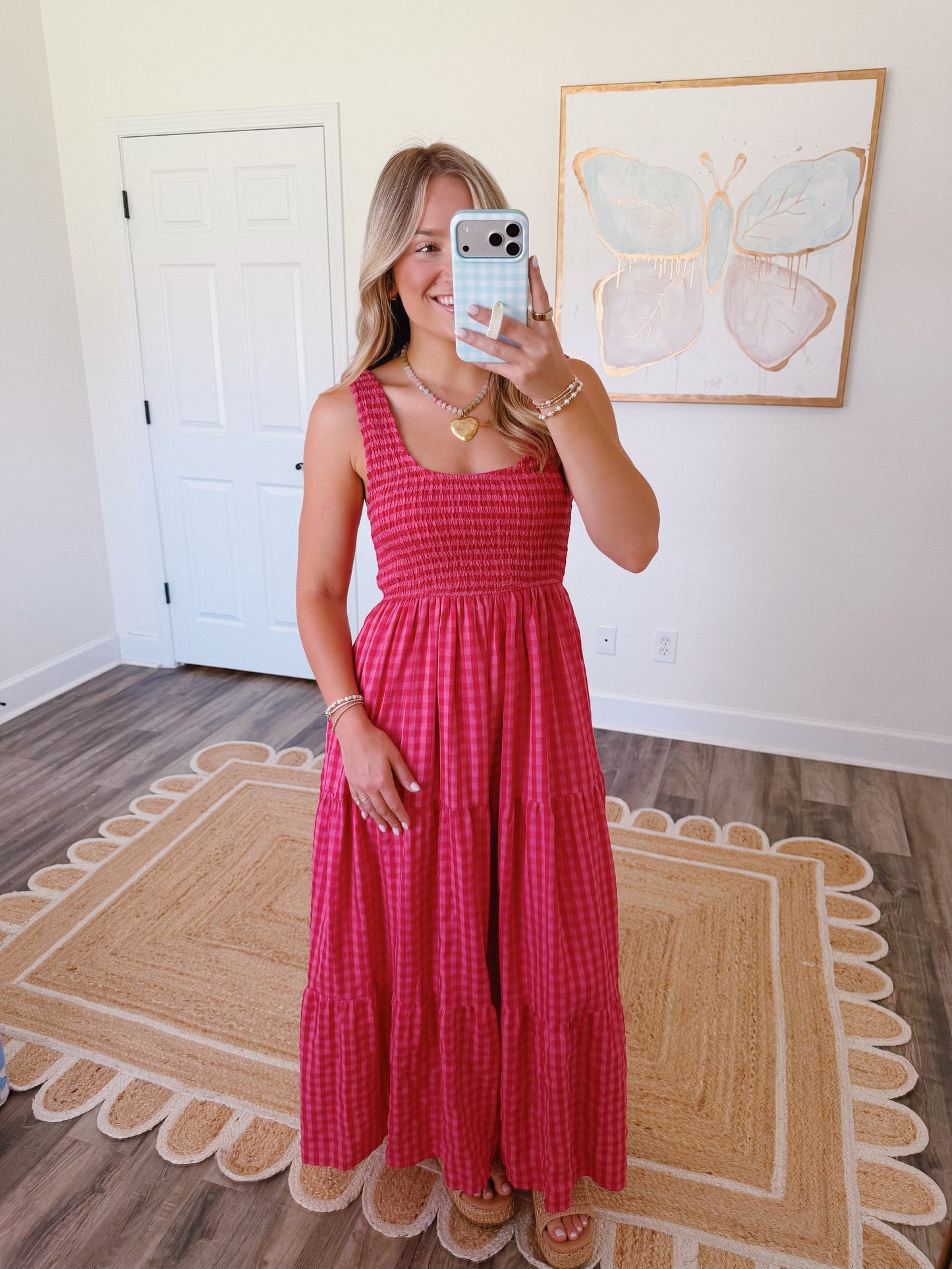Mulberry Gingham Maxi