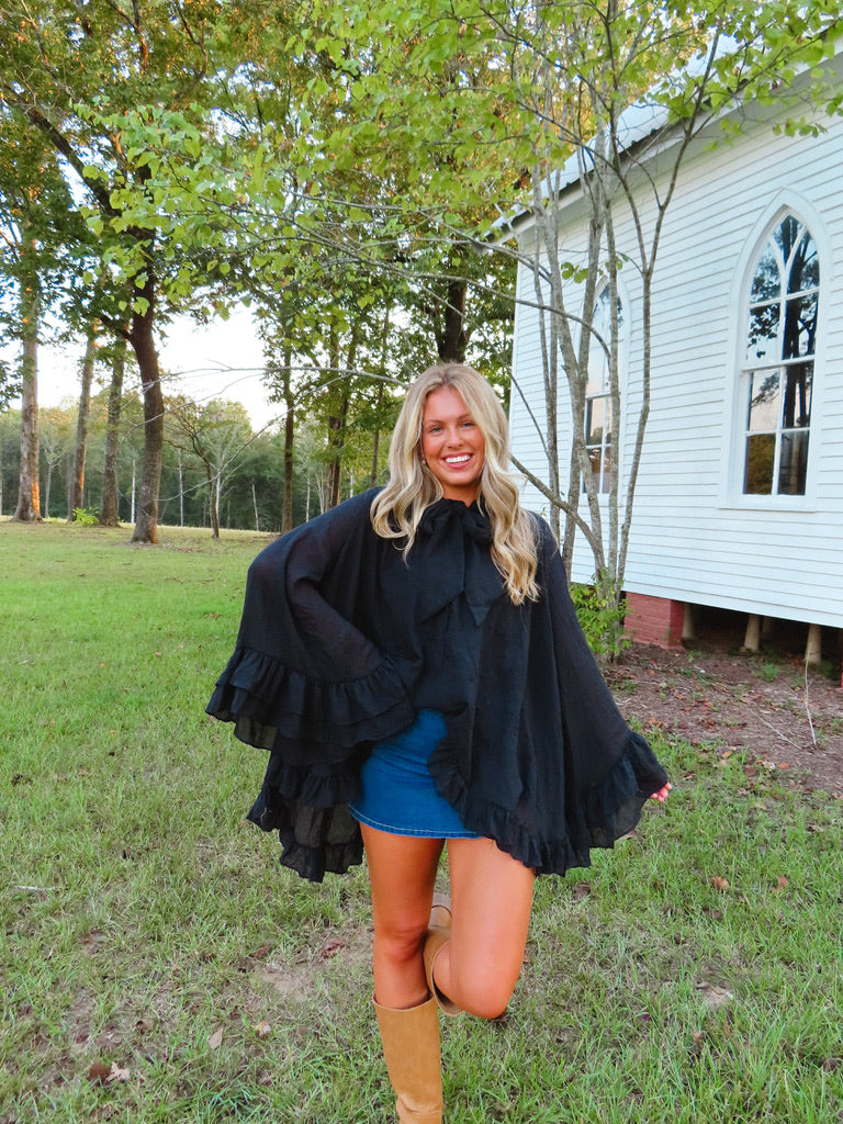 Vivienne Ruffled Blouse - Black