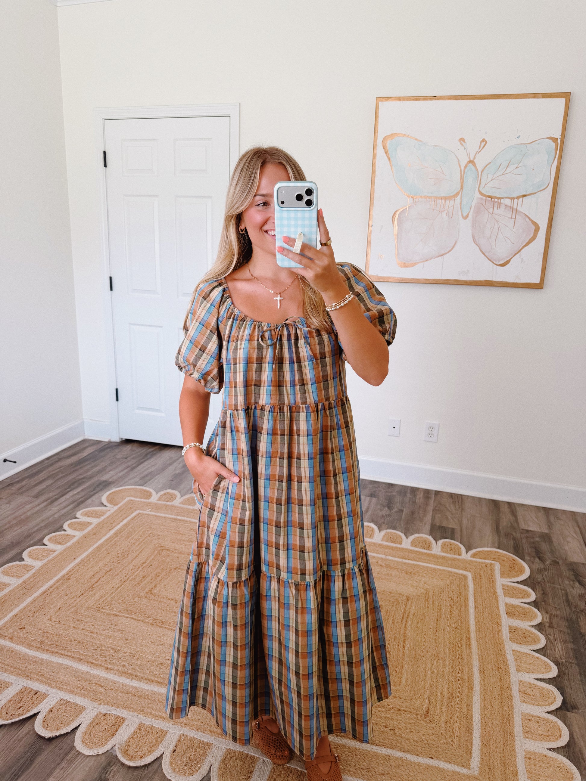 Autumn Stroll Plaid Maxi