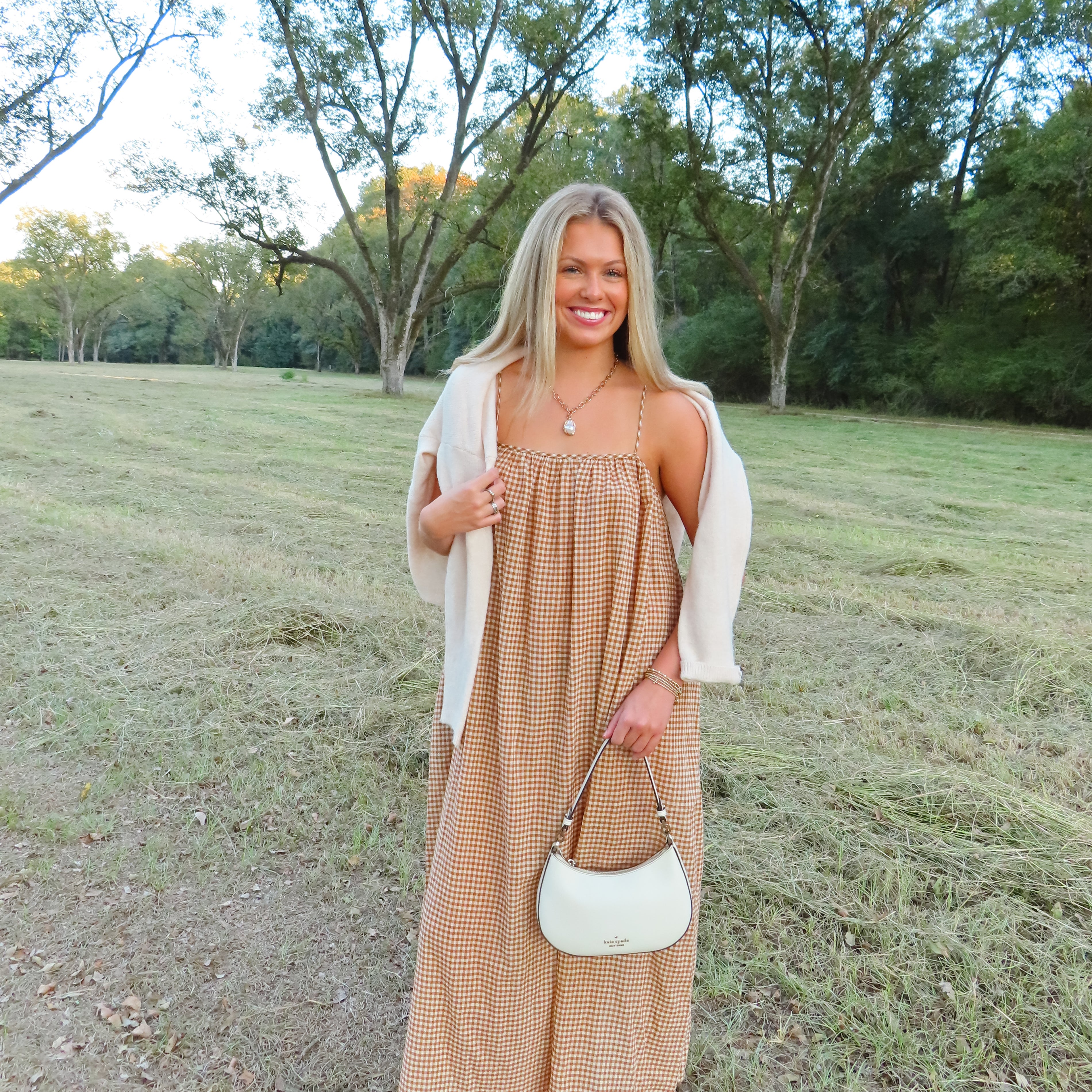 Maple Gingham Maxi Dress