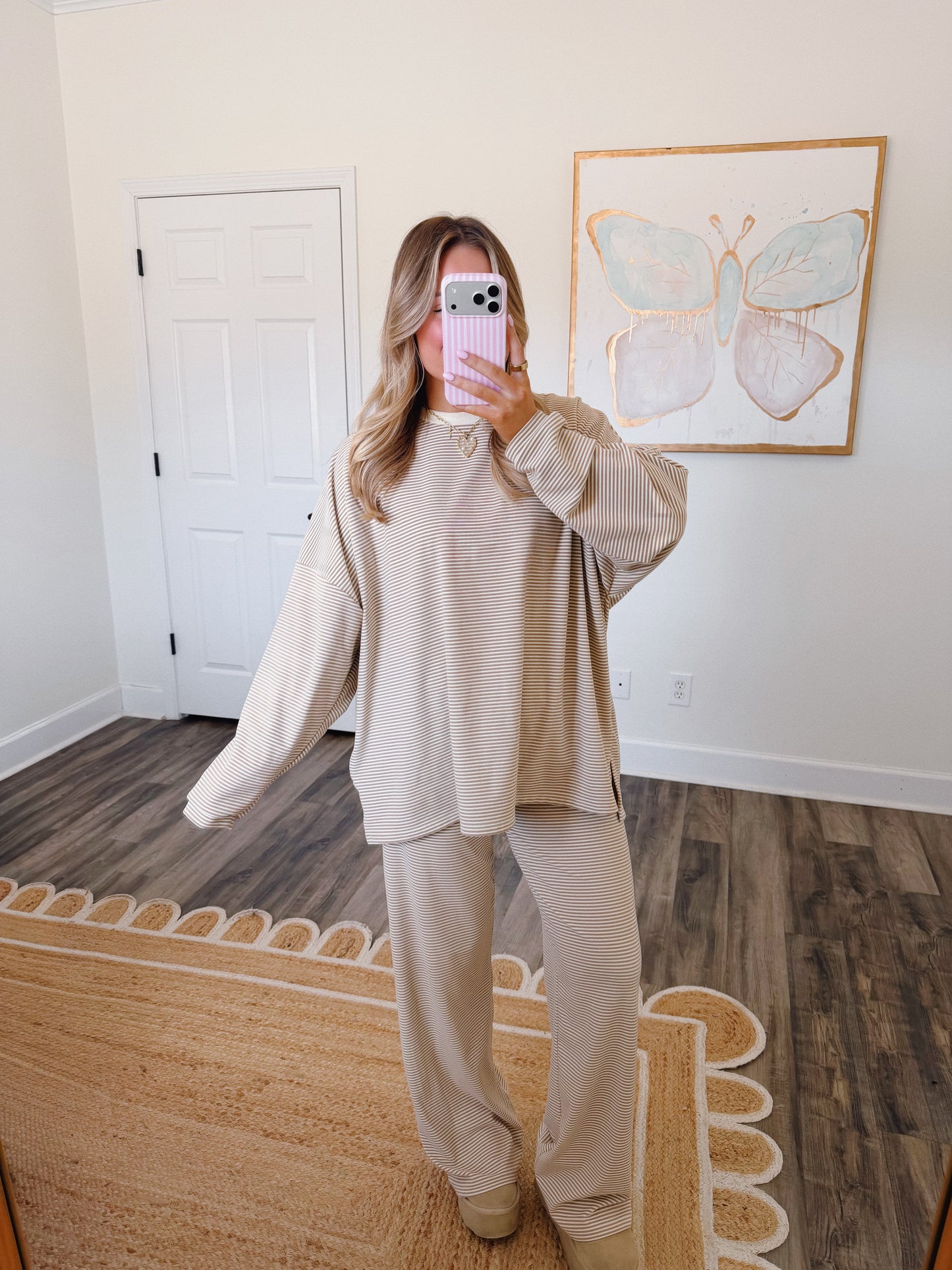 Dani Striped Top Beige