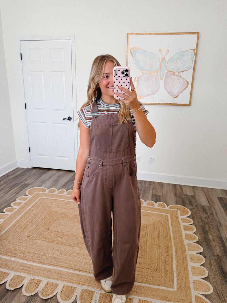 Cocoa Wide Leg Overalls