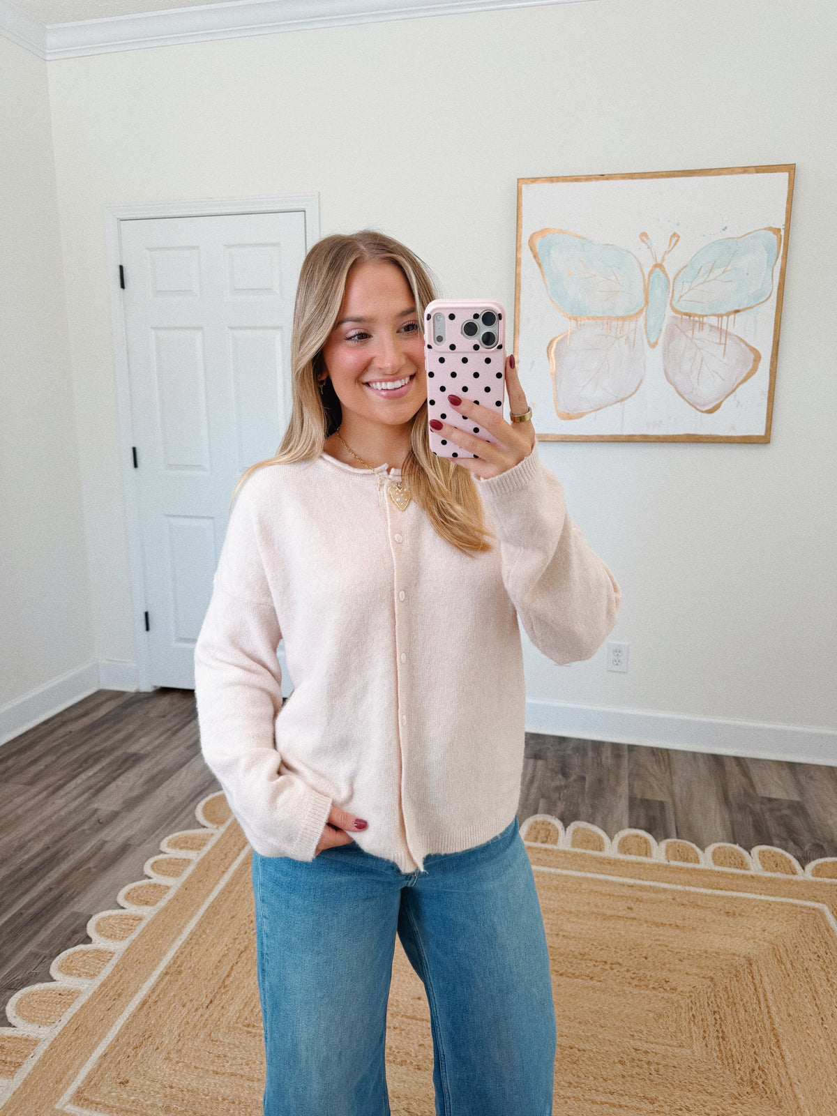 Essenital Soft Knit Cardigan - Cream