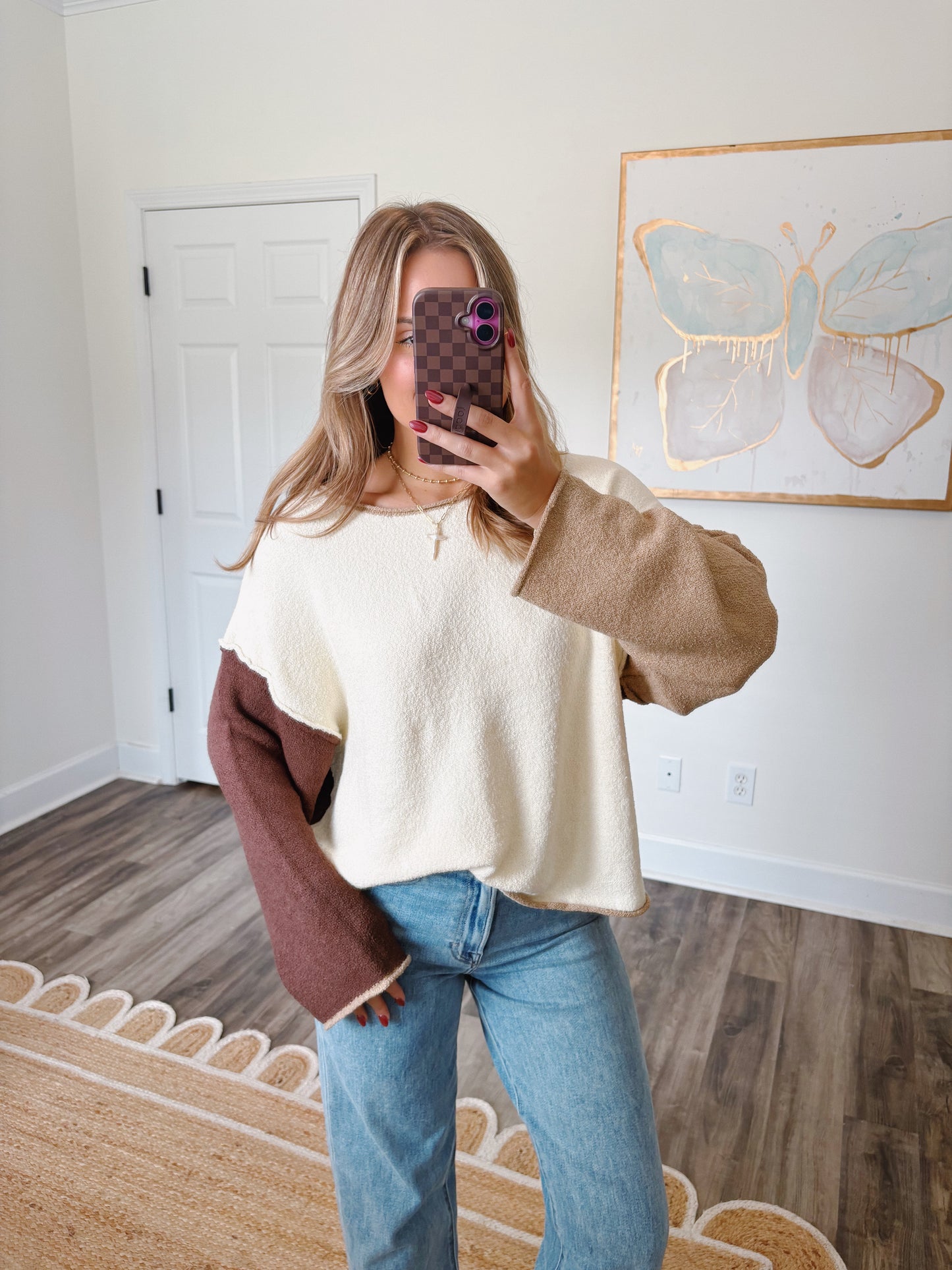 Two-Tone Neutral Sweater