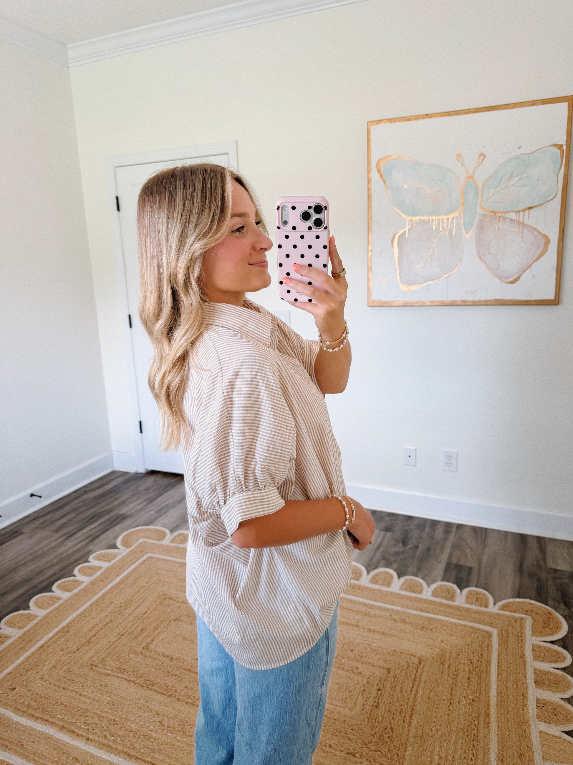 Mocha Striped Button Down