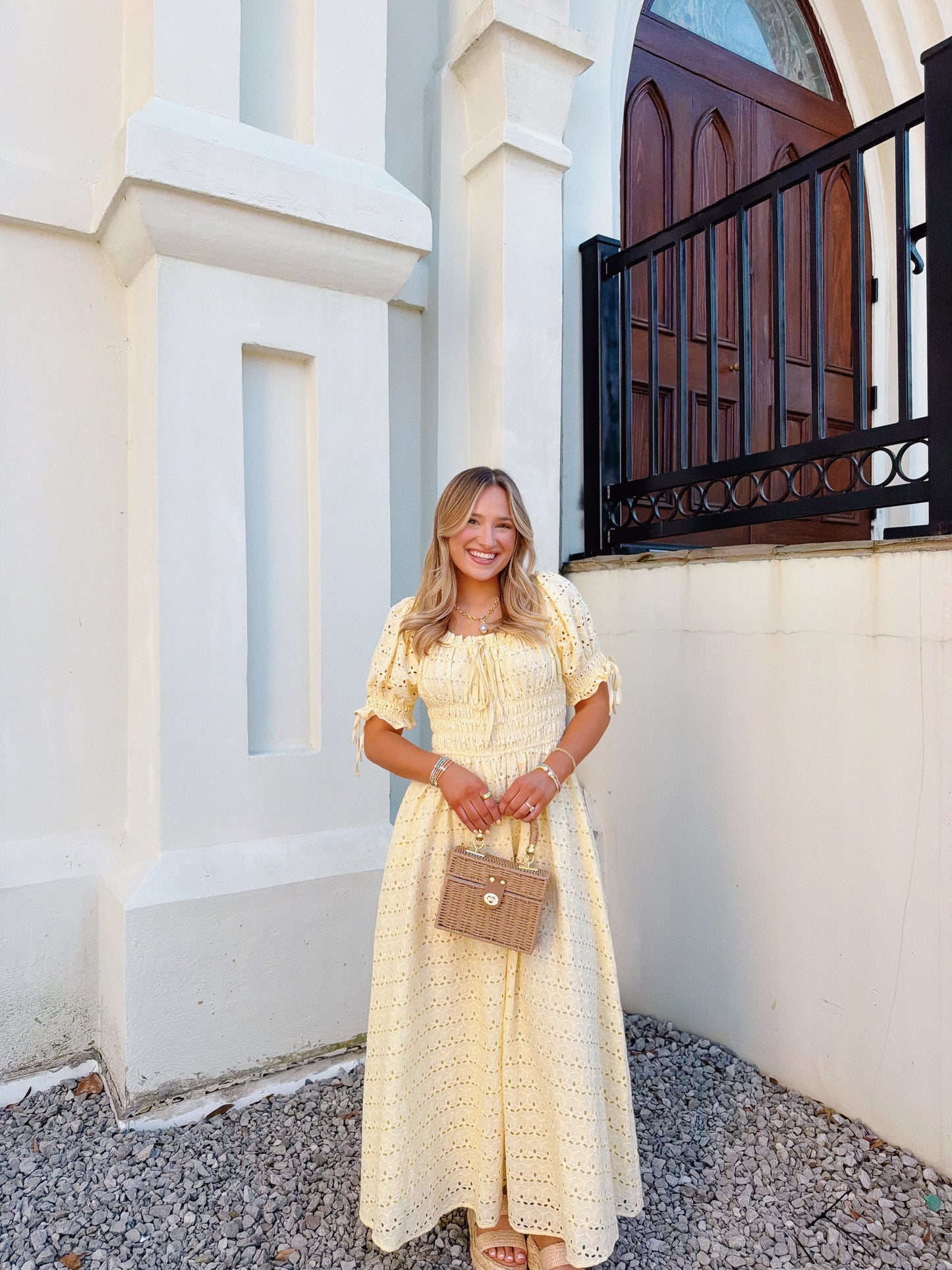 Yellow Eyelet Maxi