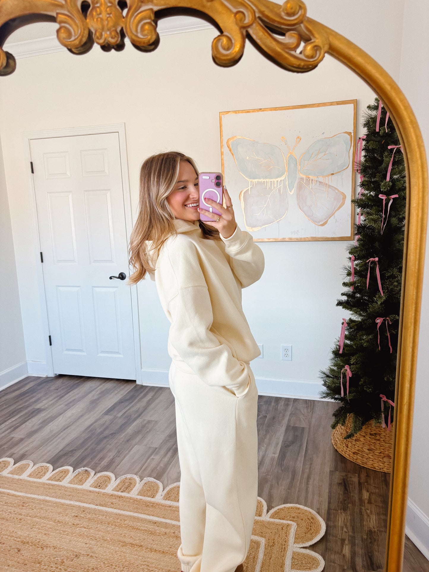 Cream Fleece Jogger Set