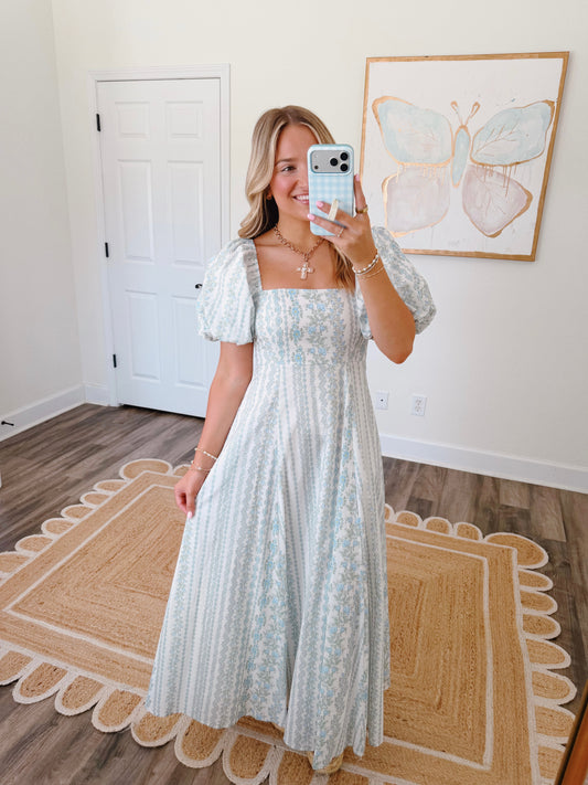 Sweetheart Maxi Dress in Blue