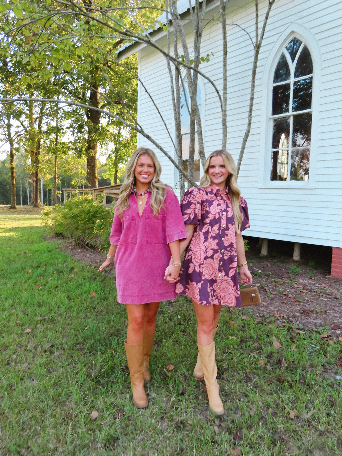 Burgundy Denim Dress