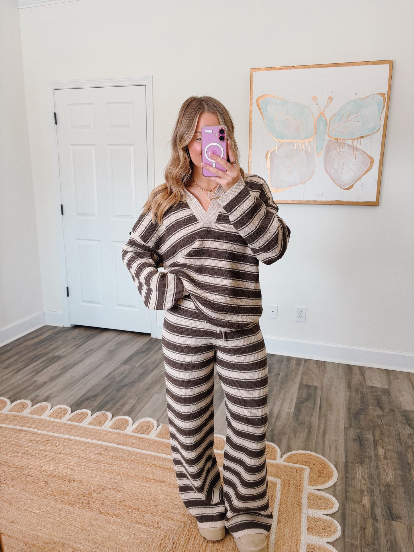 Morning Knit Striped Set