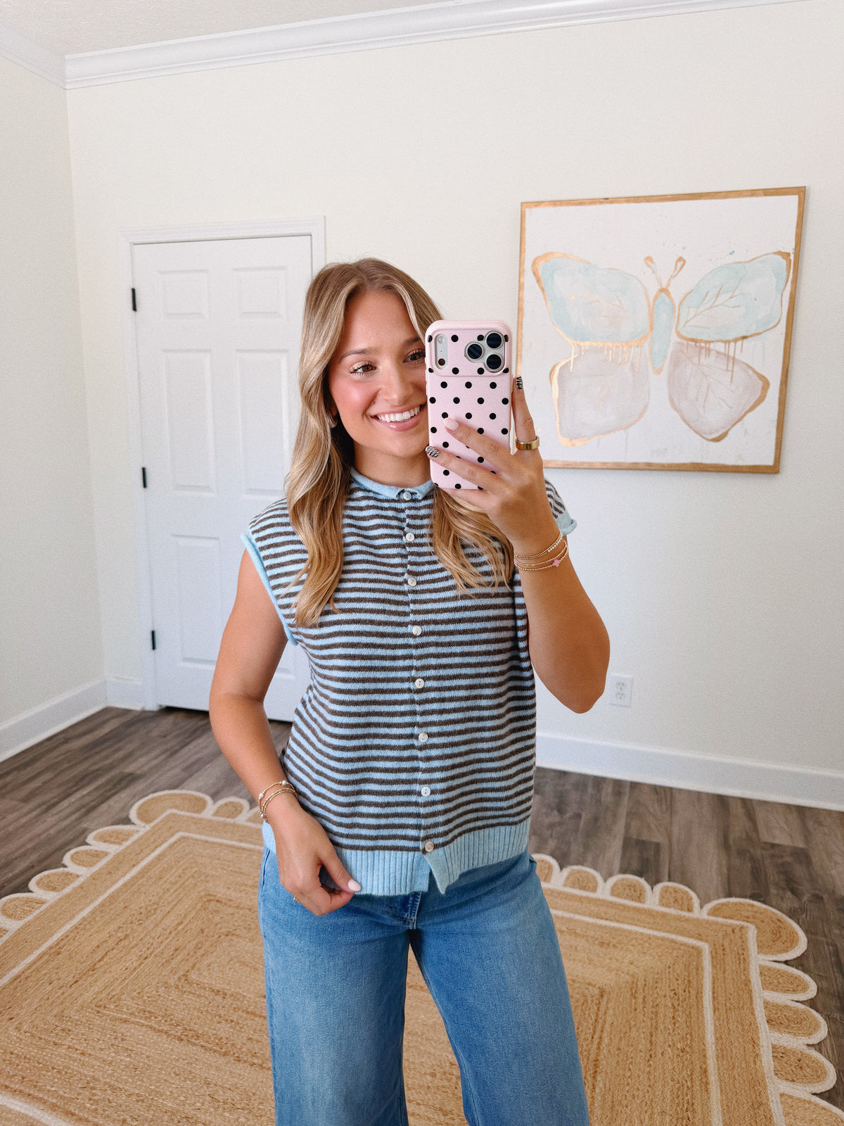 Blue Piper Striped Cardigan
