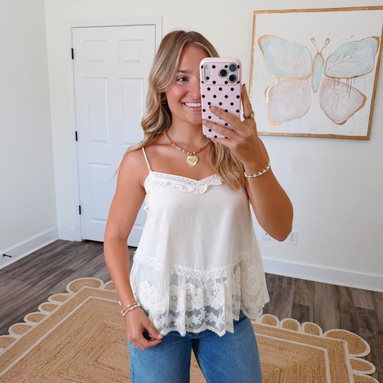 Ellie Lace Top - White
