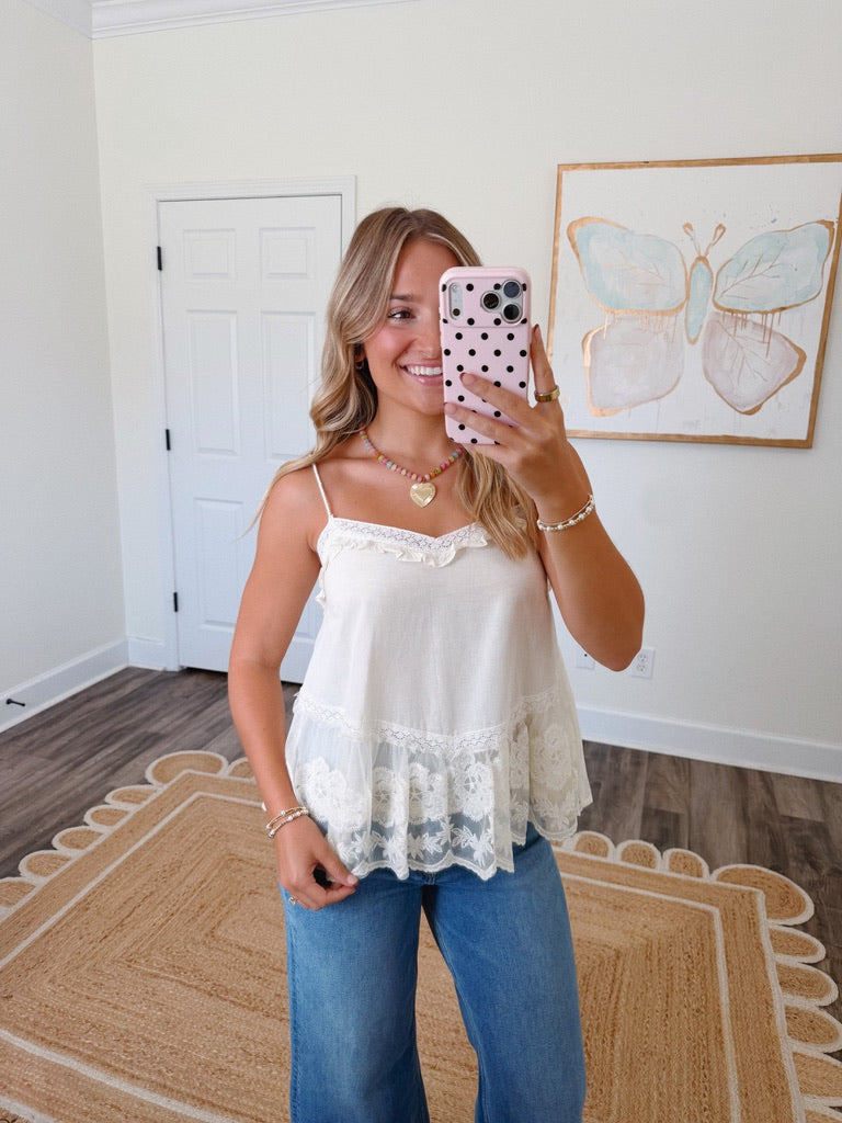Ellie Lace Top - White