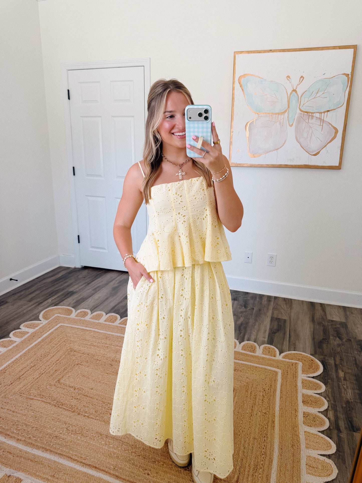 Laila Eyelet Skirt Set