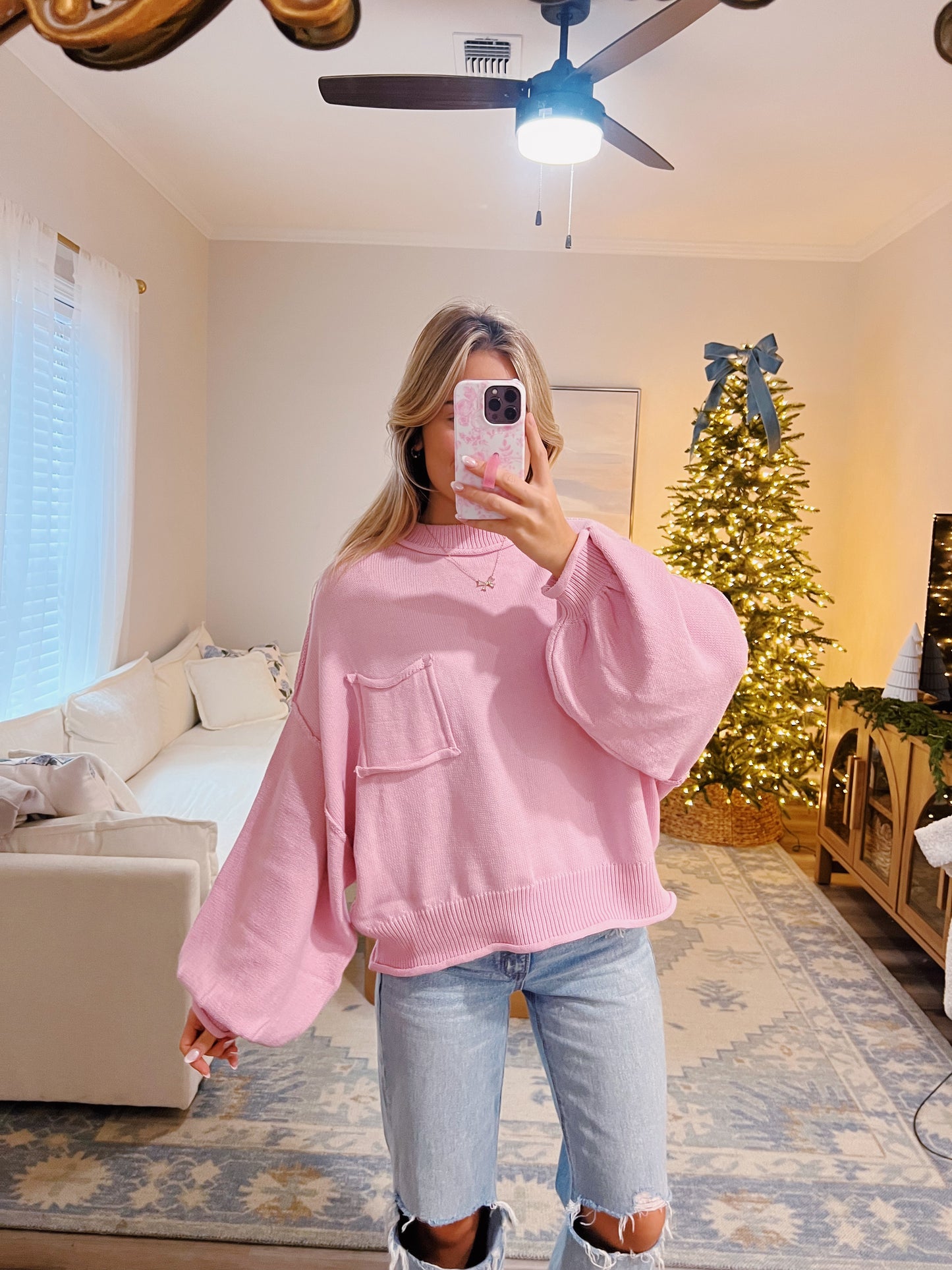 Sweet as Pink Cozy Sweater