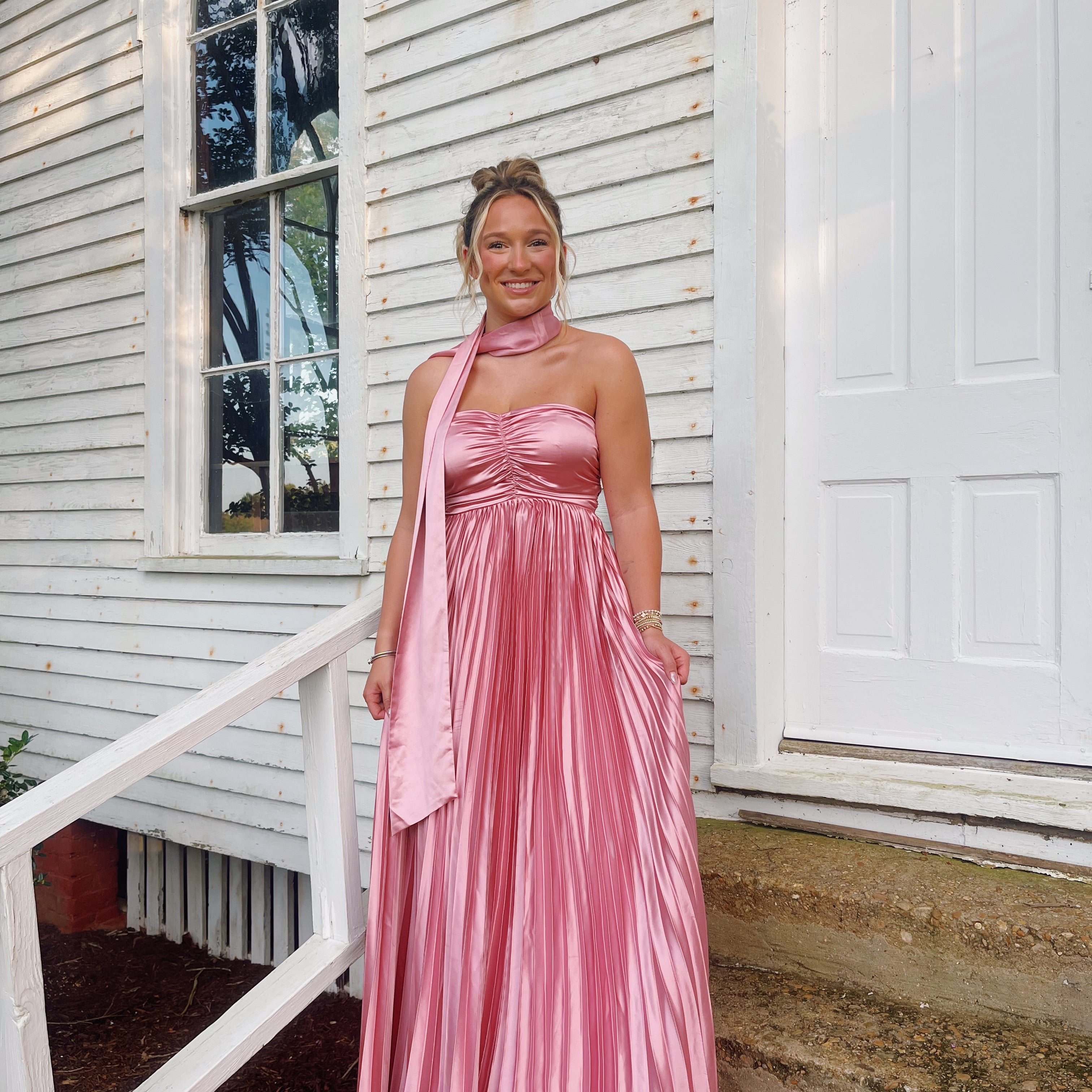Endless Summer Satin Dress in Pink