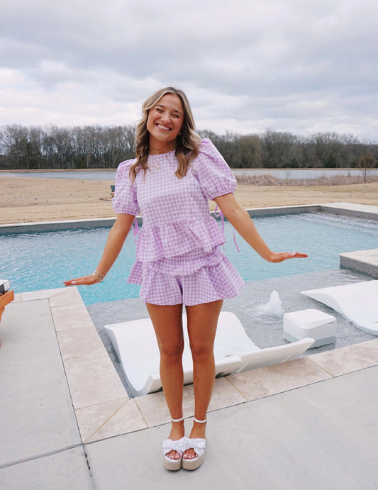 Falling For You Lavender Short Set