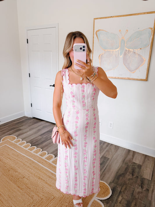 Rosie Scalloped Midi Dress