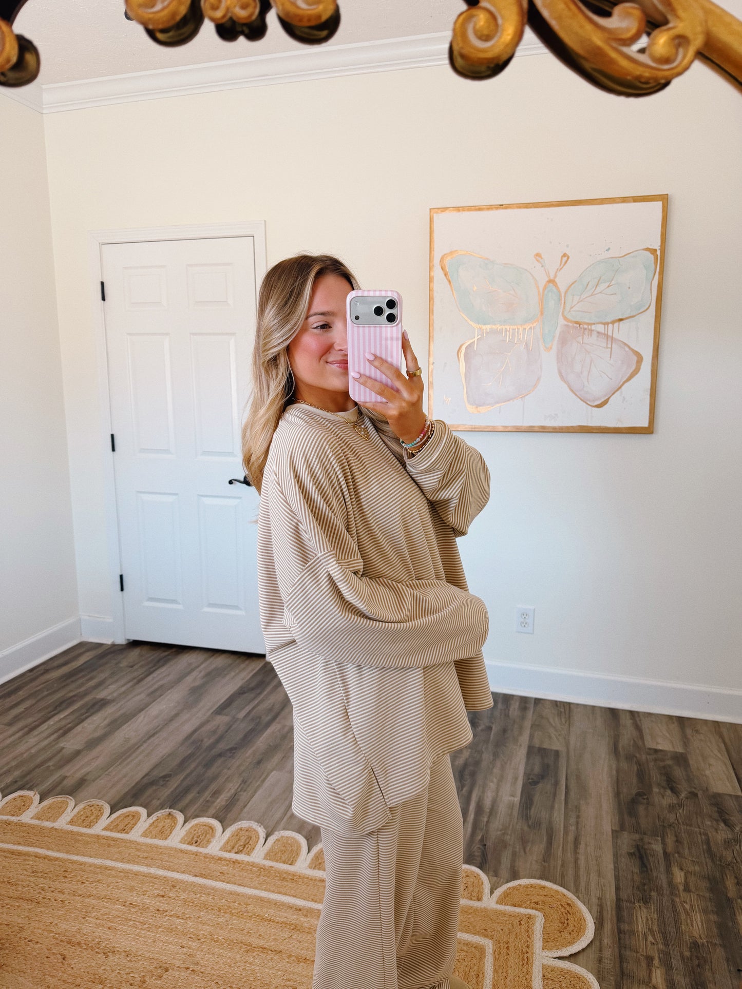 Dani Striped Bottoms Beige