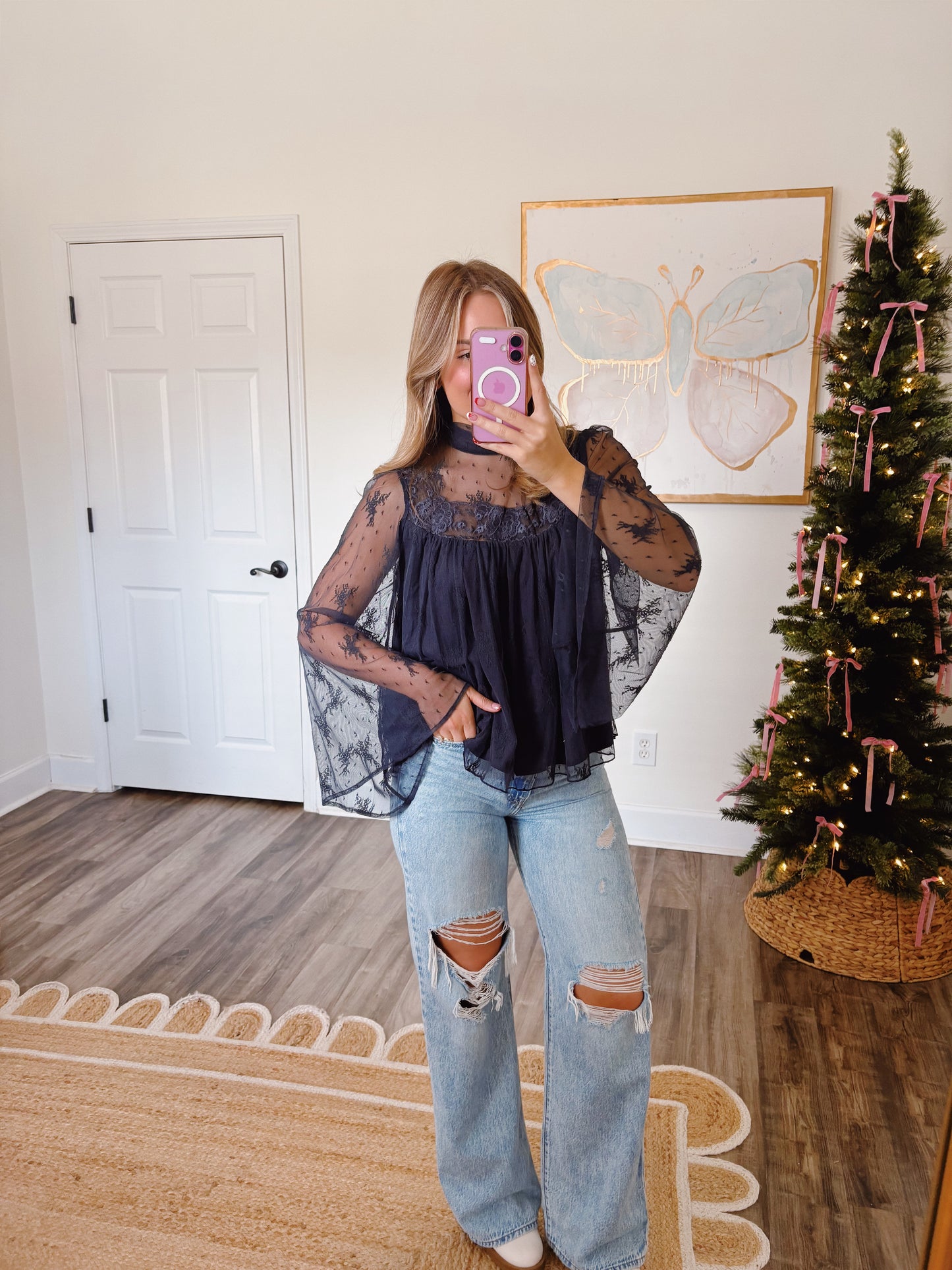 Adeline Lace Top in Navy