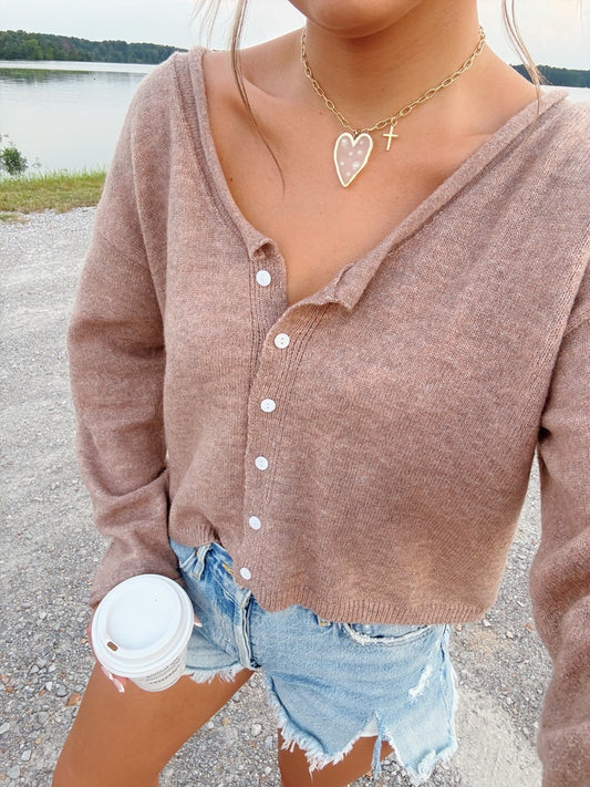 Kymber Cardigan in Brown