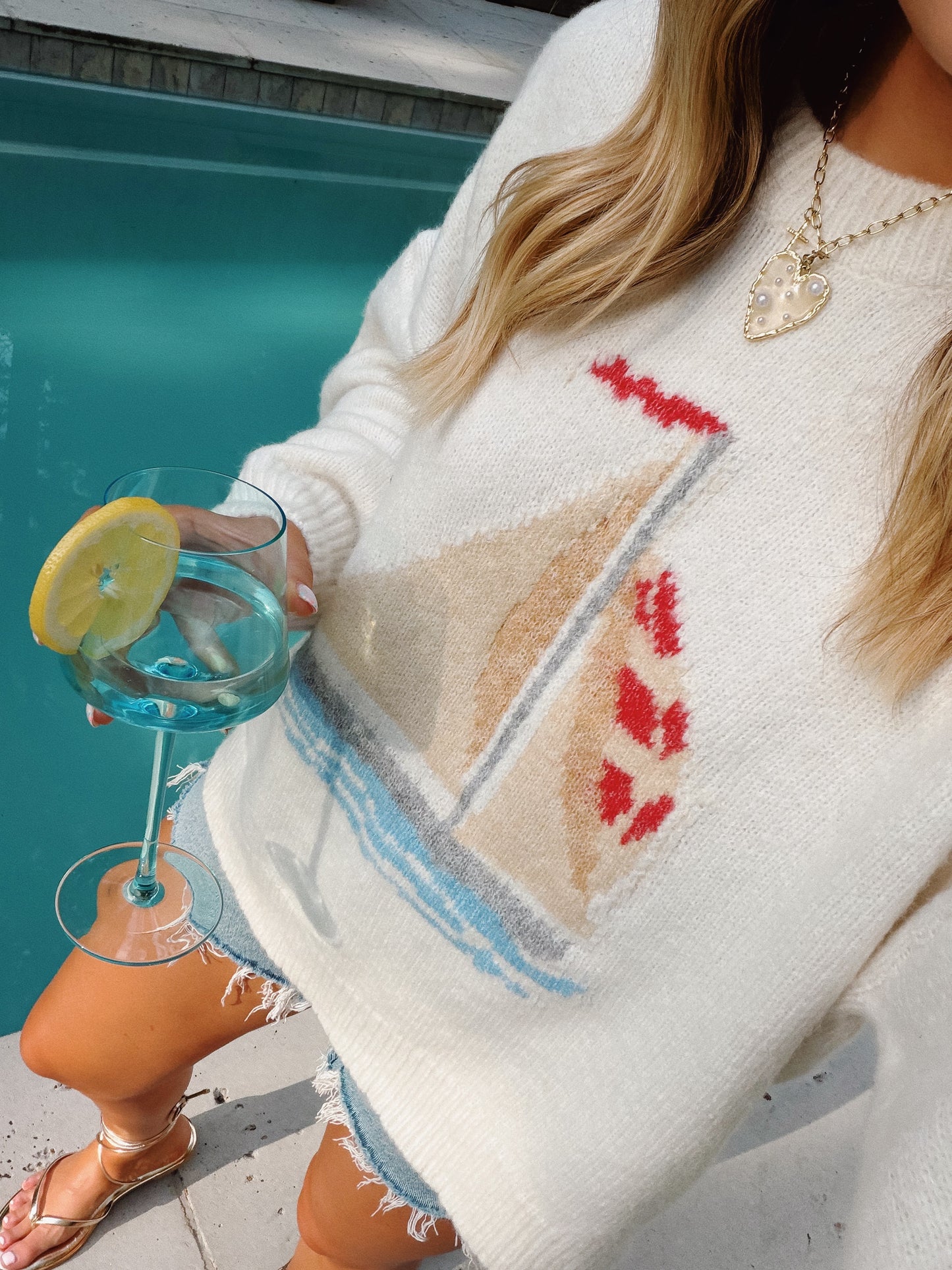 Cream Sailboat Sweater