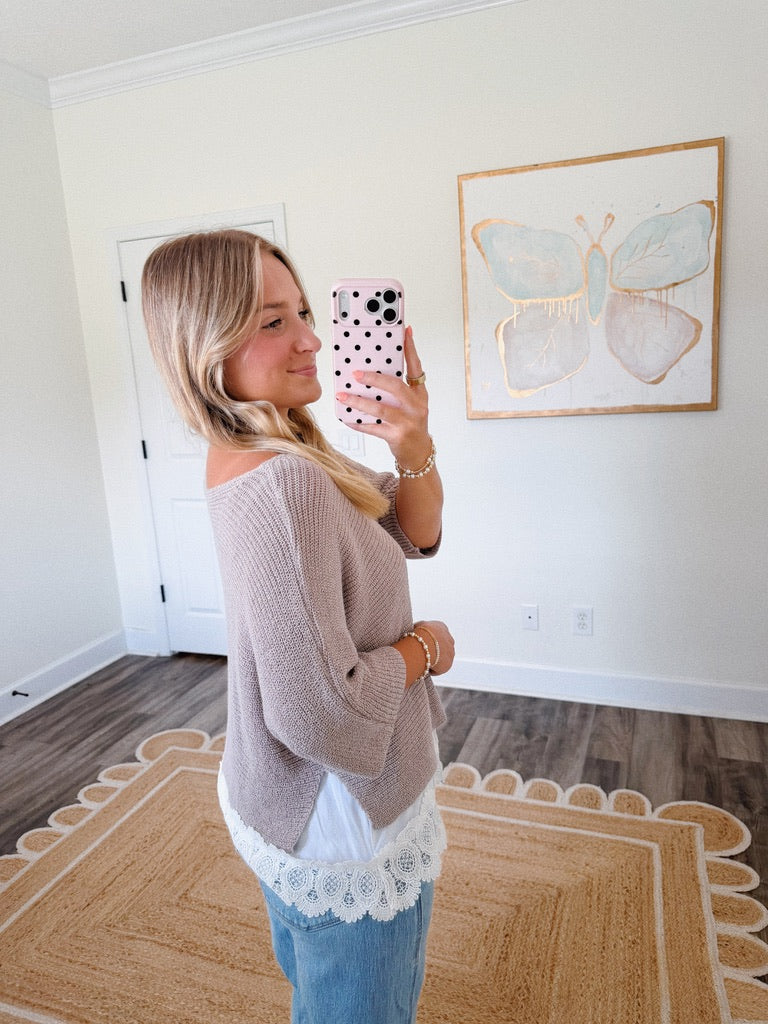 Latte Lace Sweater