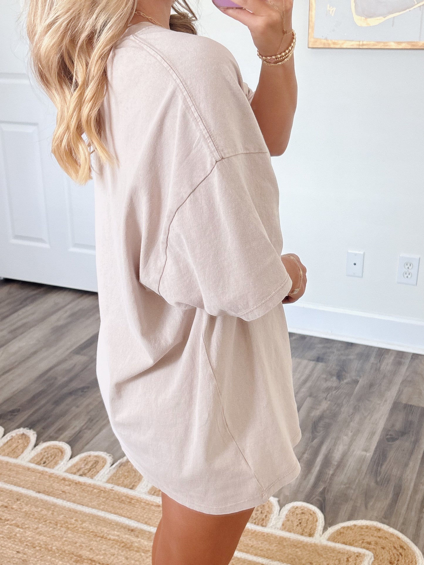 Homebody Oversized Tee in Tan