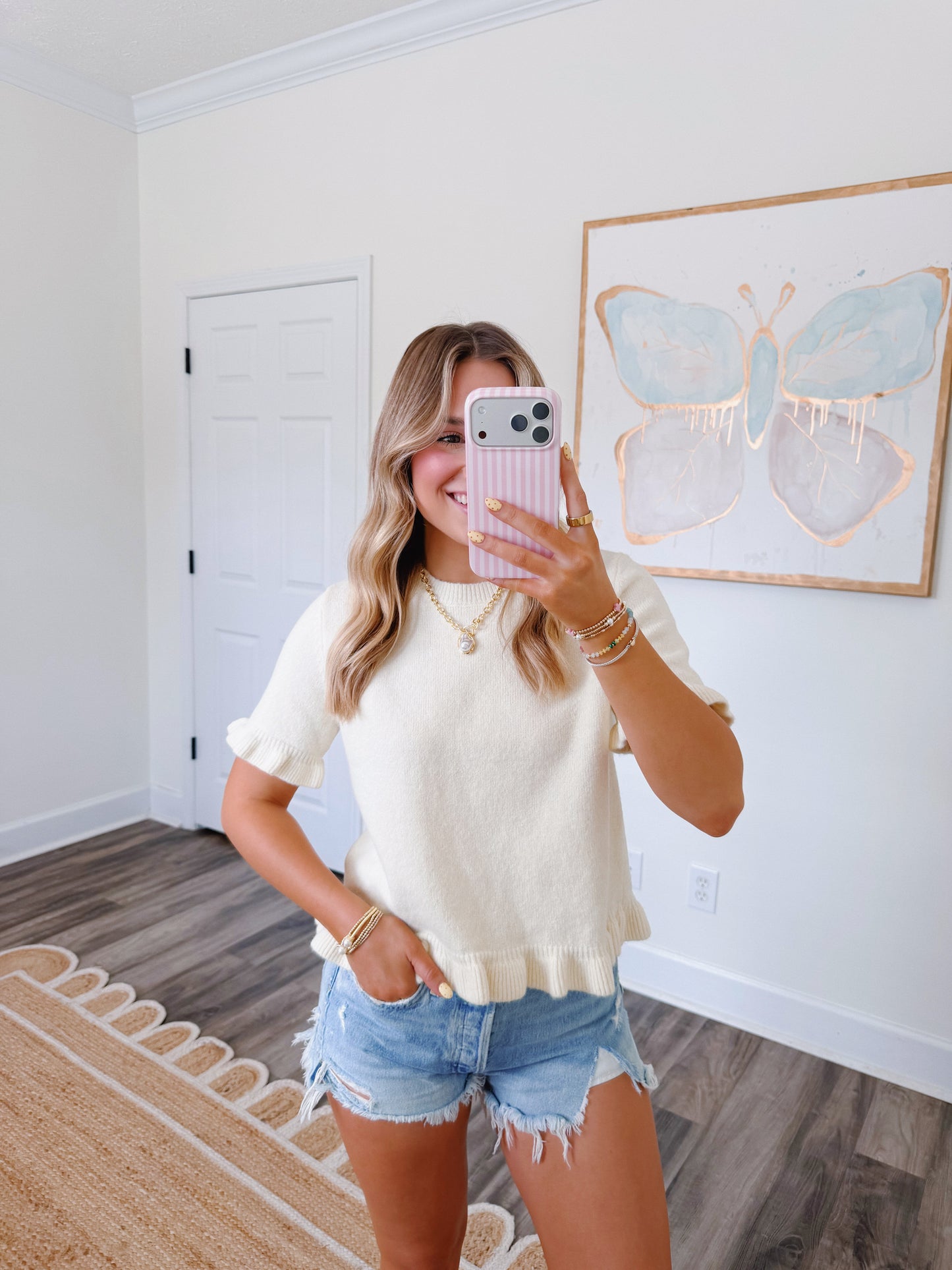 Sweetheart Knit Top Ivory