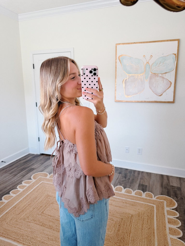 Falling For You Lace Top