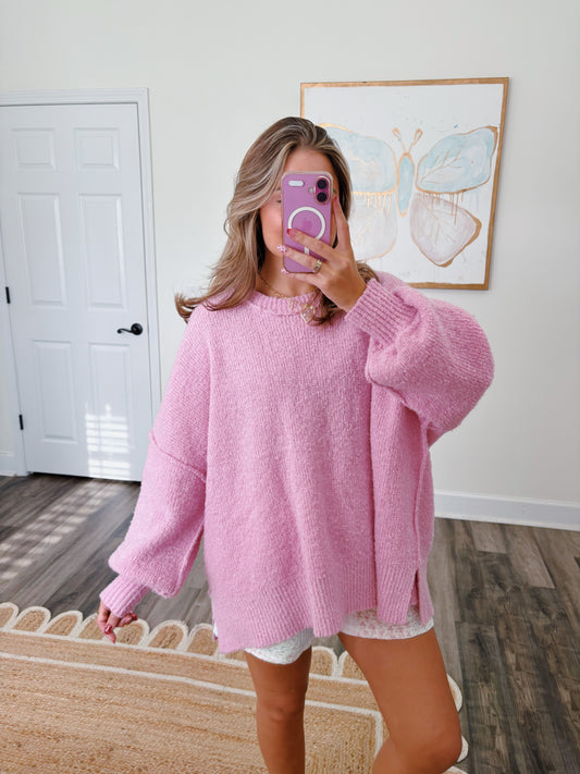 Oversized Poppy Sweater in Pink