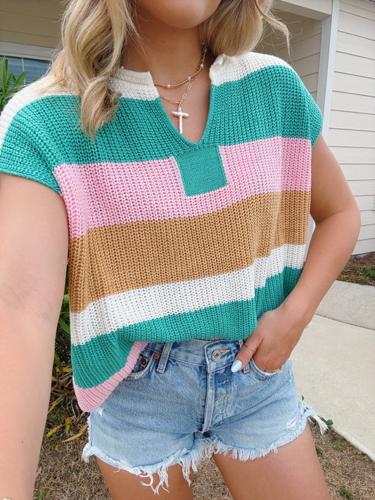 Striped Colorblock Top