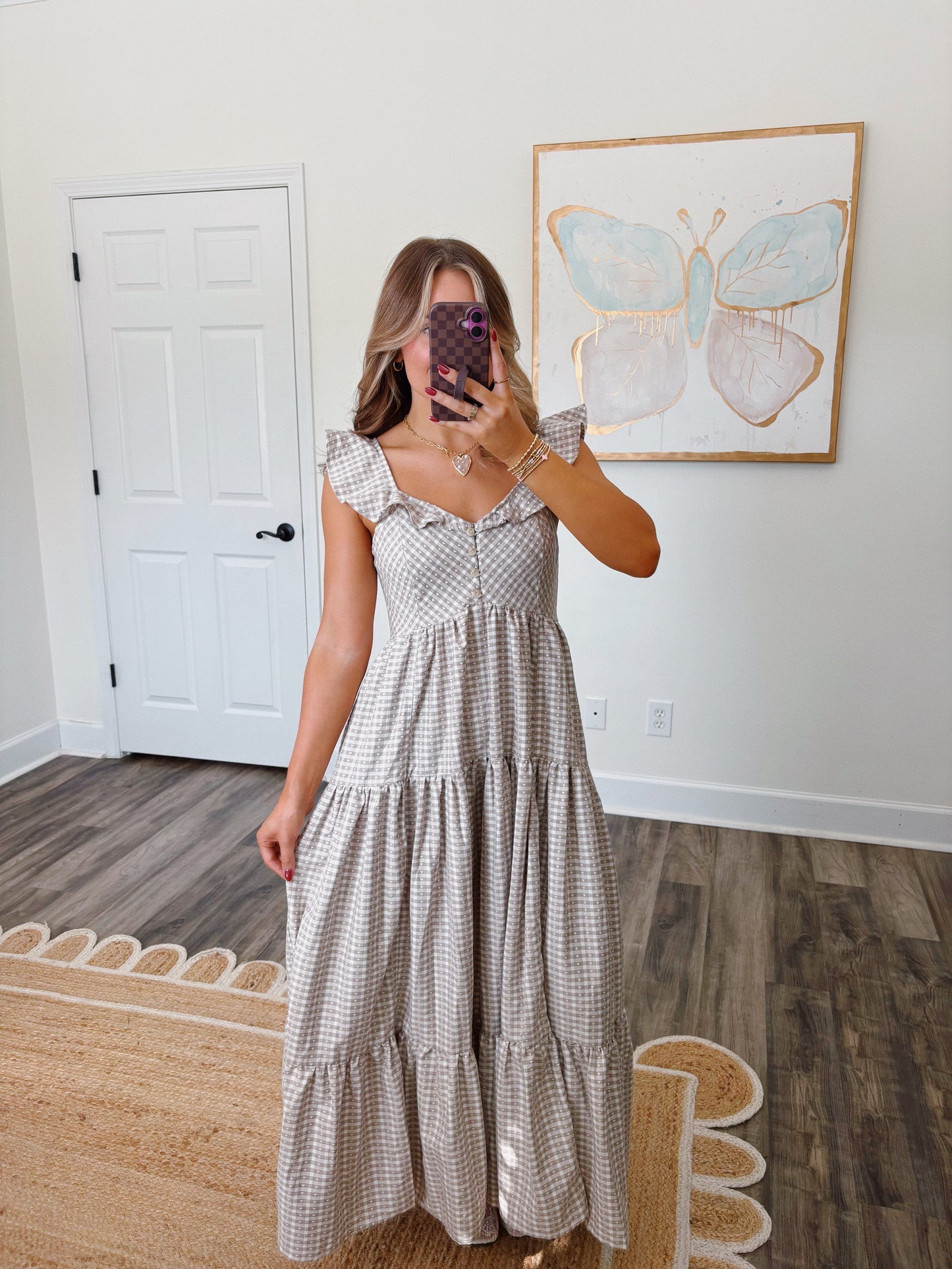 Gingham Hearts Maxi Dress