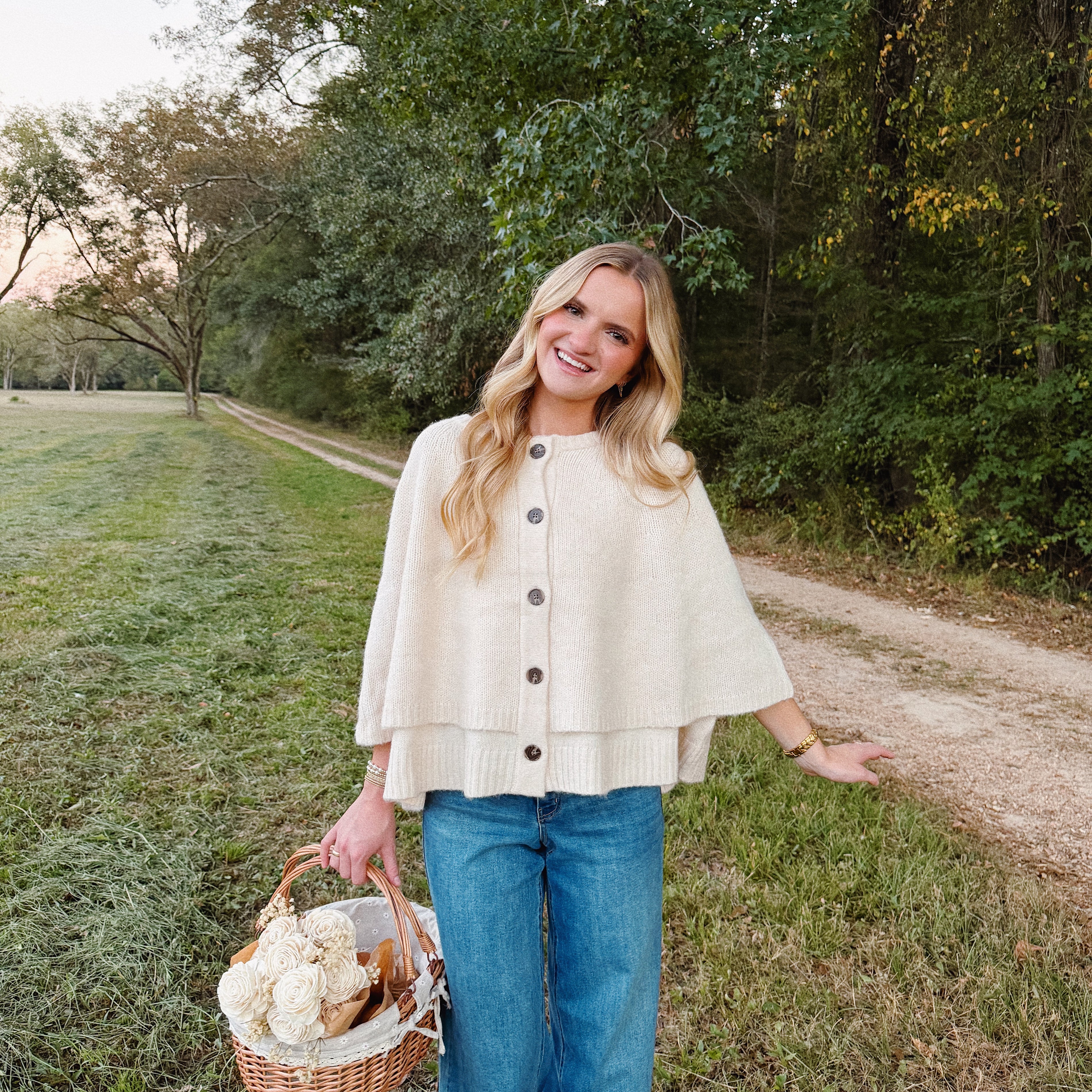 Blair Cape Cardigan - Ivory