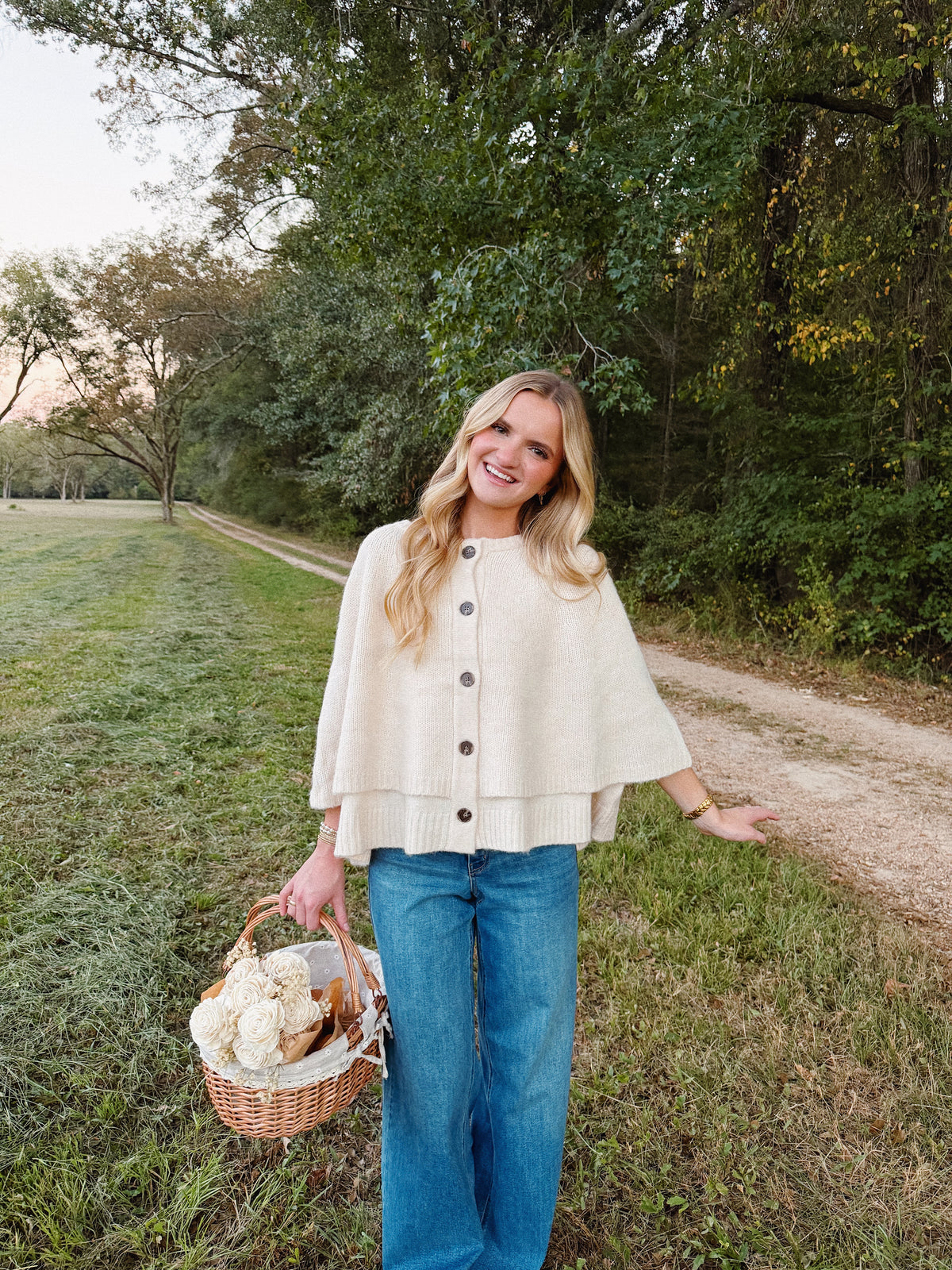 Blair Cape Cardigan - Ivory