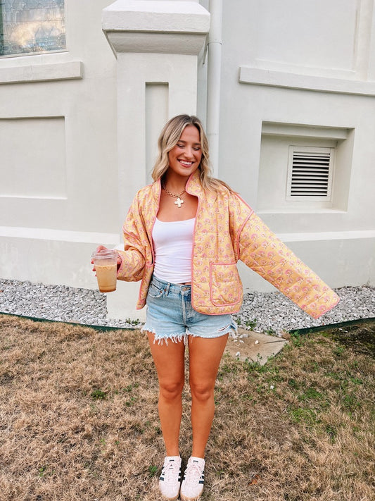Spring Fever Yellow Quilted Jacket