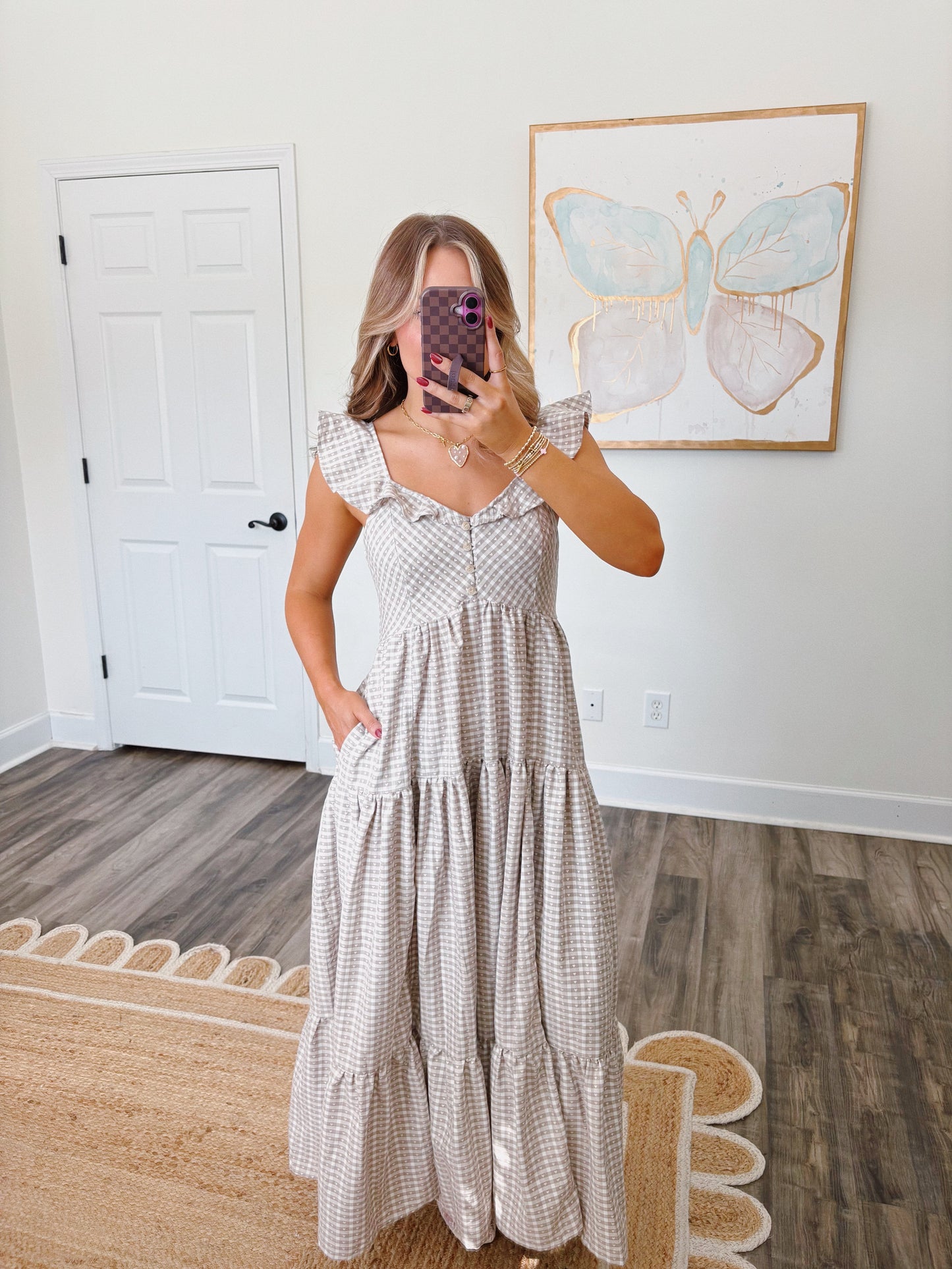 Gingham Hearts Maxi Dress