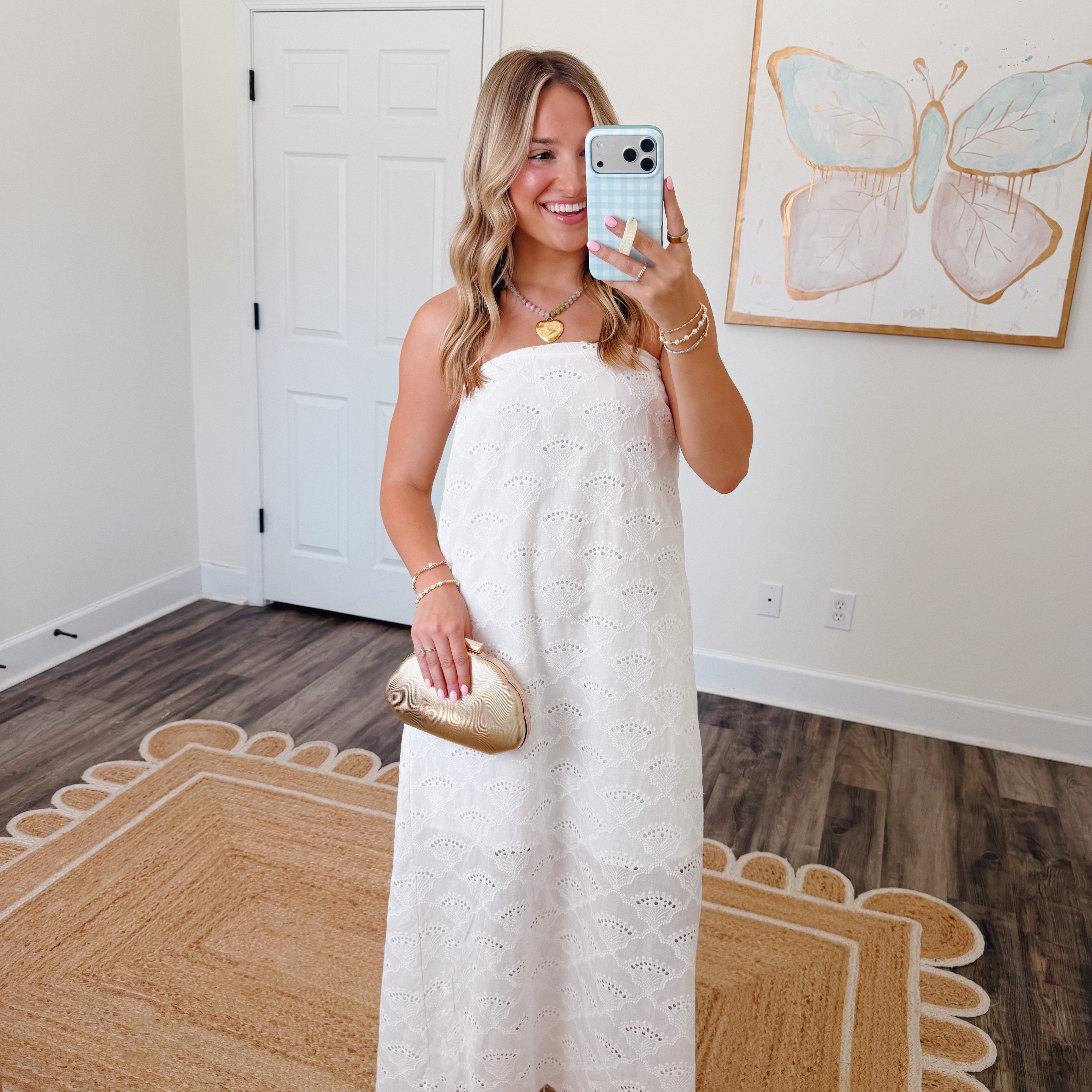Summer Skies Eyelet Dress White