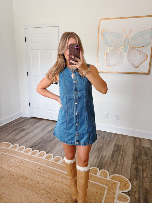 Denim Button Up Dress