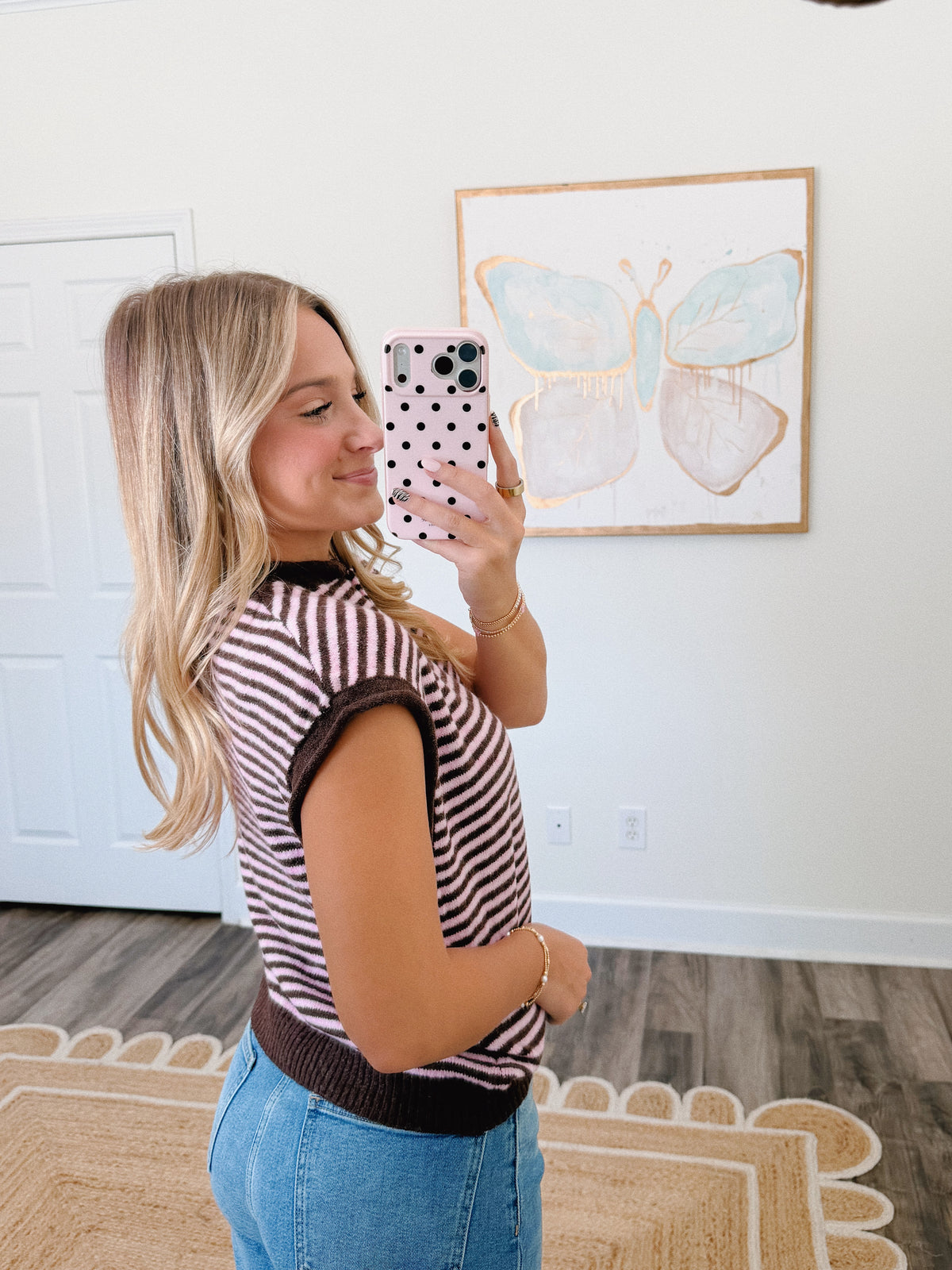 Pink Piper Striped Cardigan