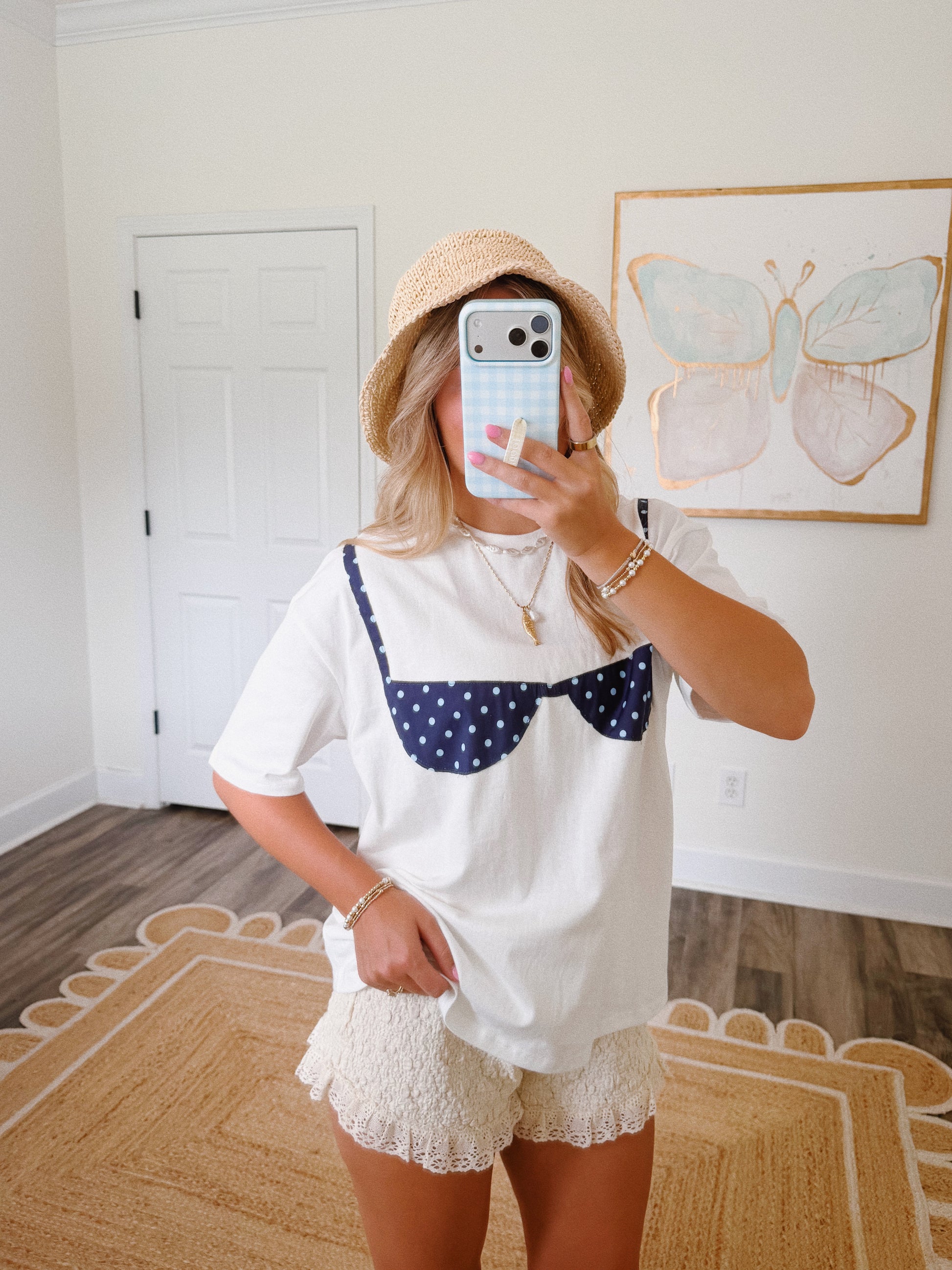 Beach Bound Bikini Tee in Navy
