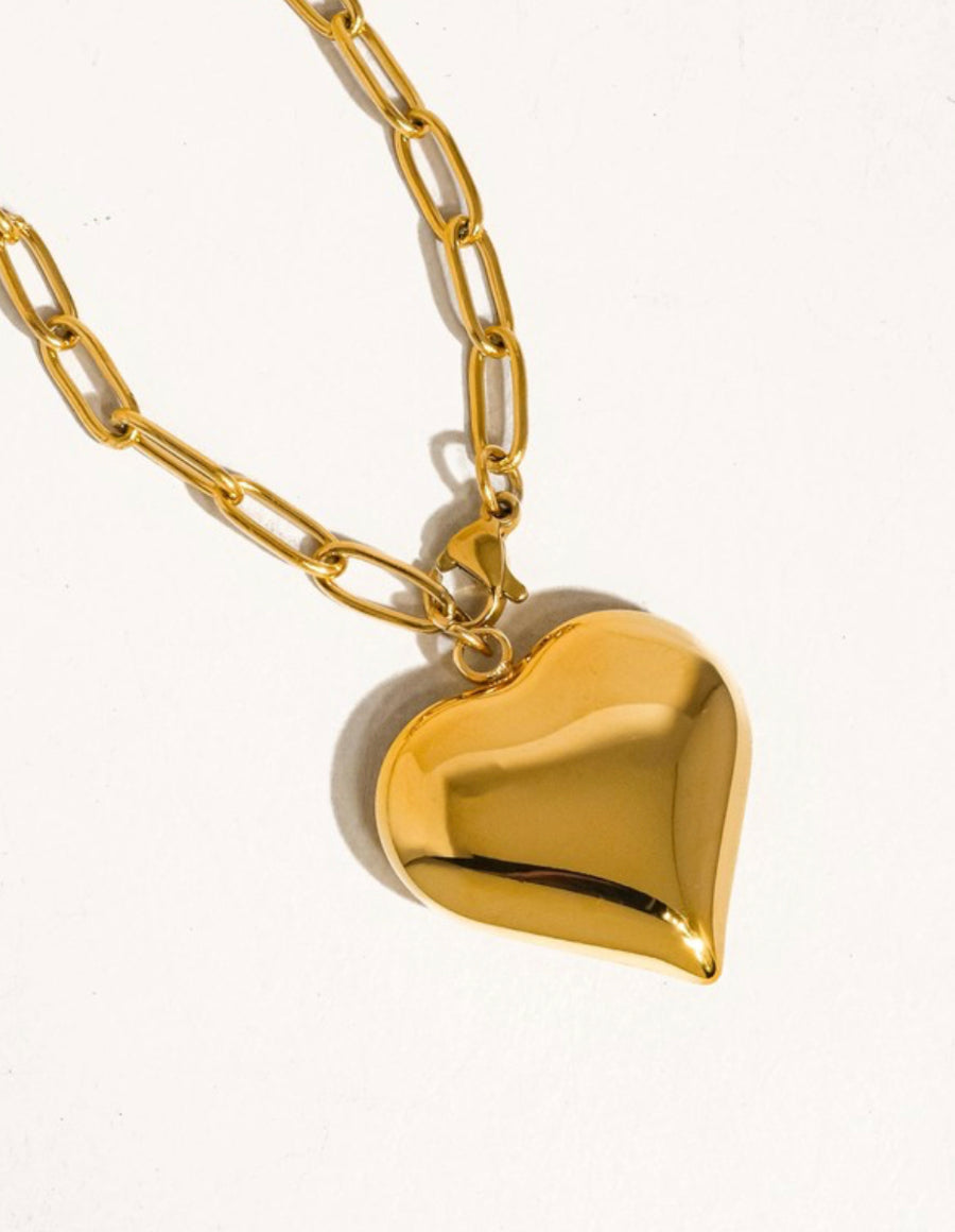 Chain Link Chunky Heart Necklace