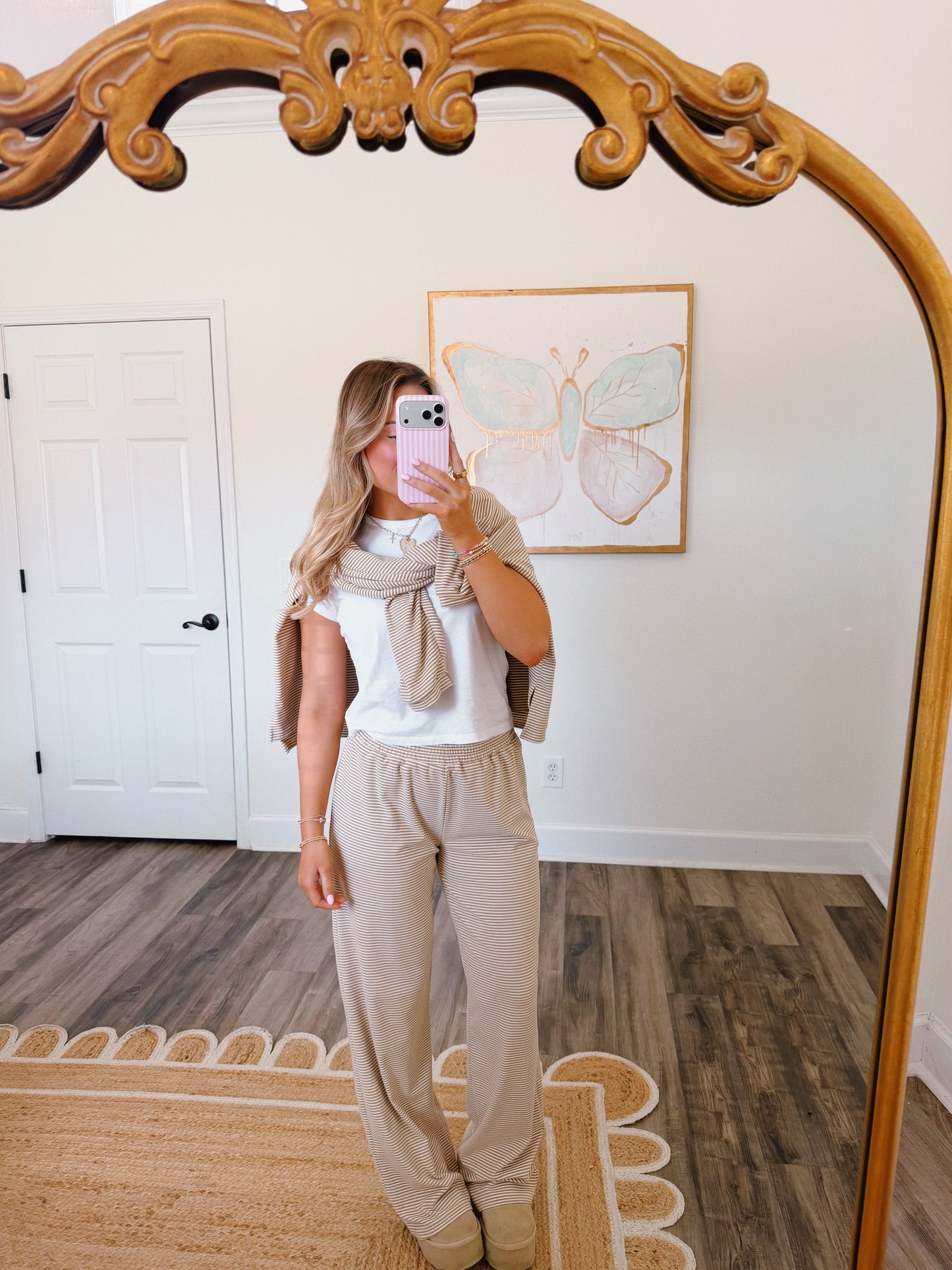 Dani Striped Top Beige