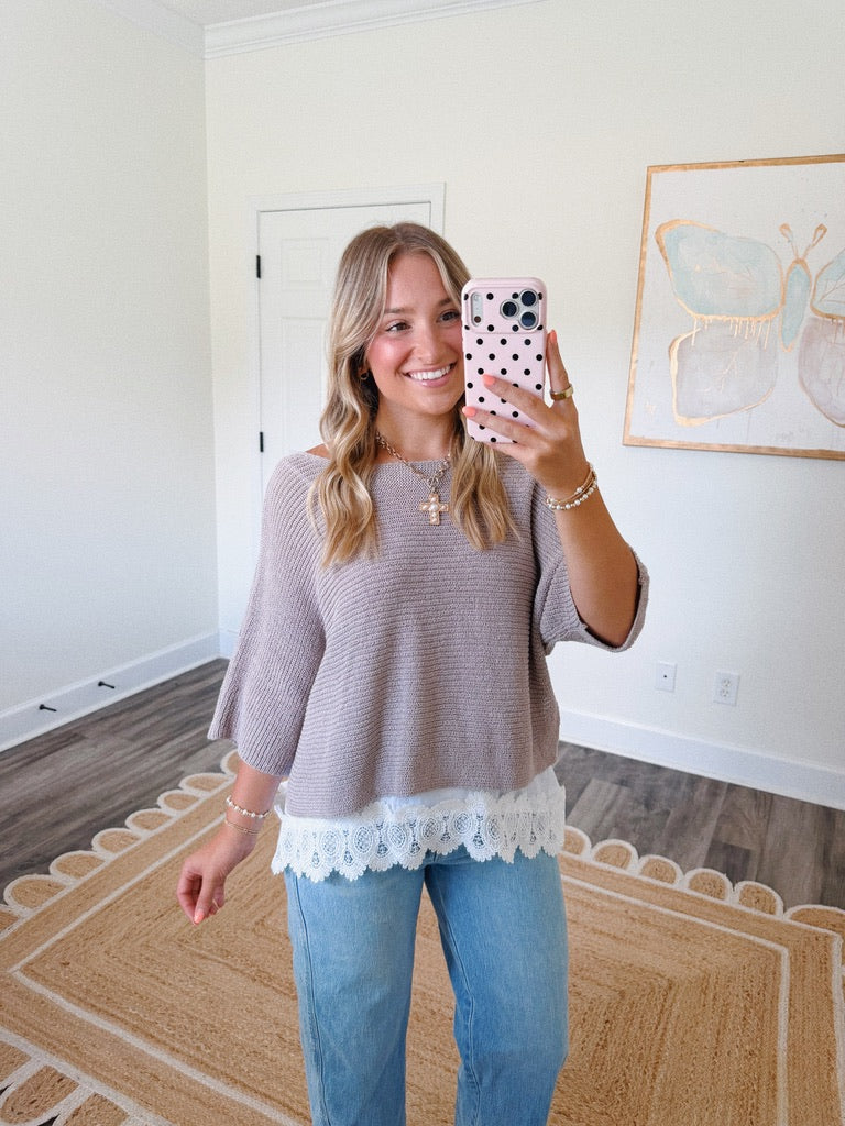Latte Lace Sweater
